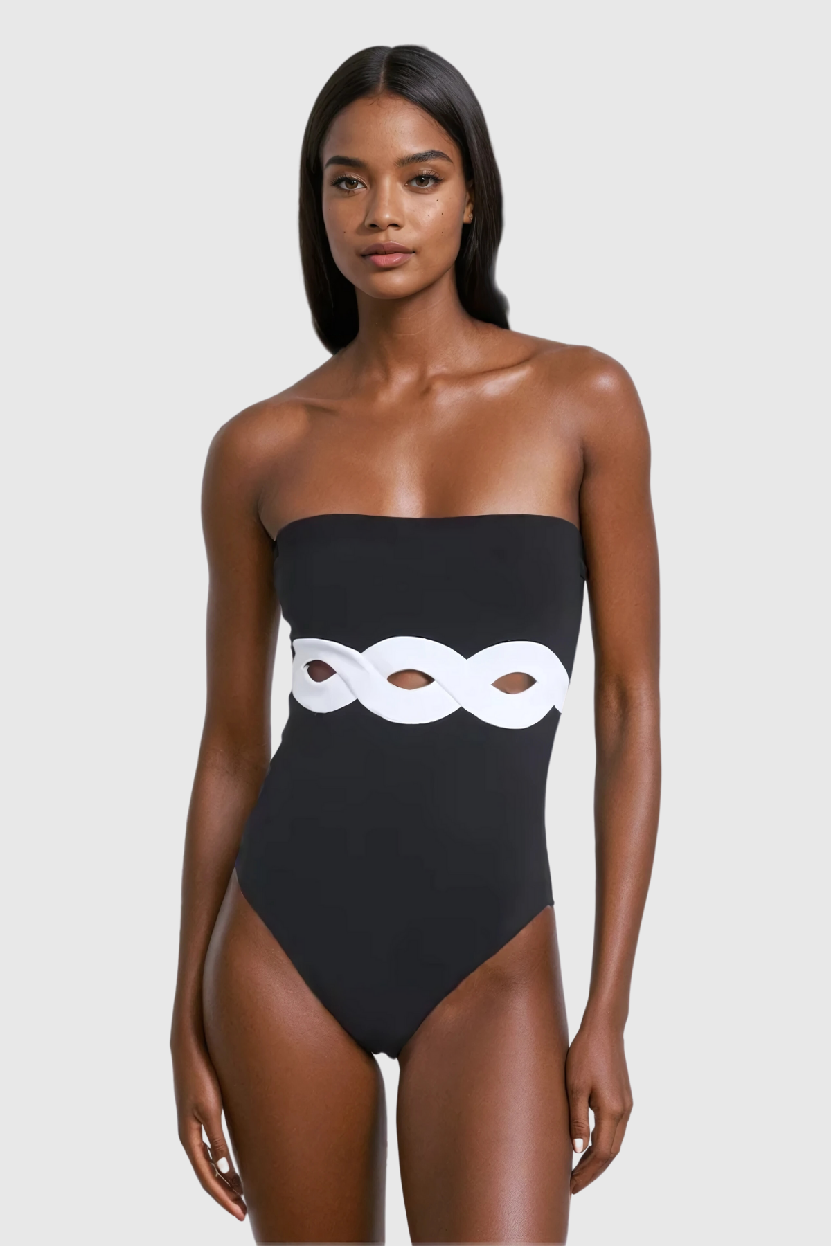 ODELETTE STRAPLESS CUTOUT ONE-PIECE SWIMSUIT