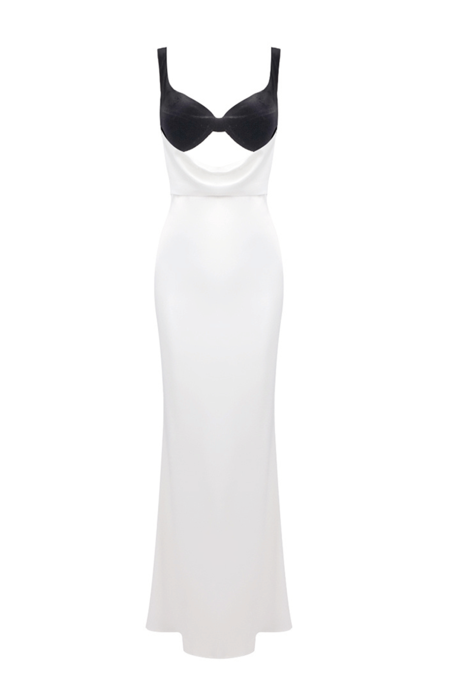 ALFREDO WHITE VELVET CUTOUT MAXI DRESS