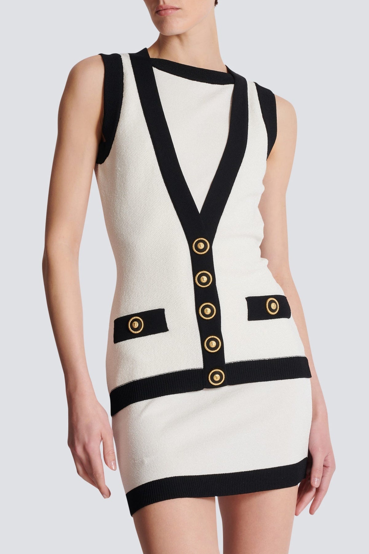 ALIPHINE TWO-TONE MINI BANDAGE COCKTAIL DRESS