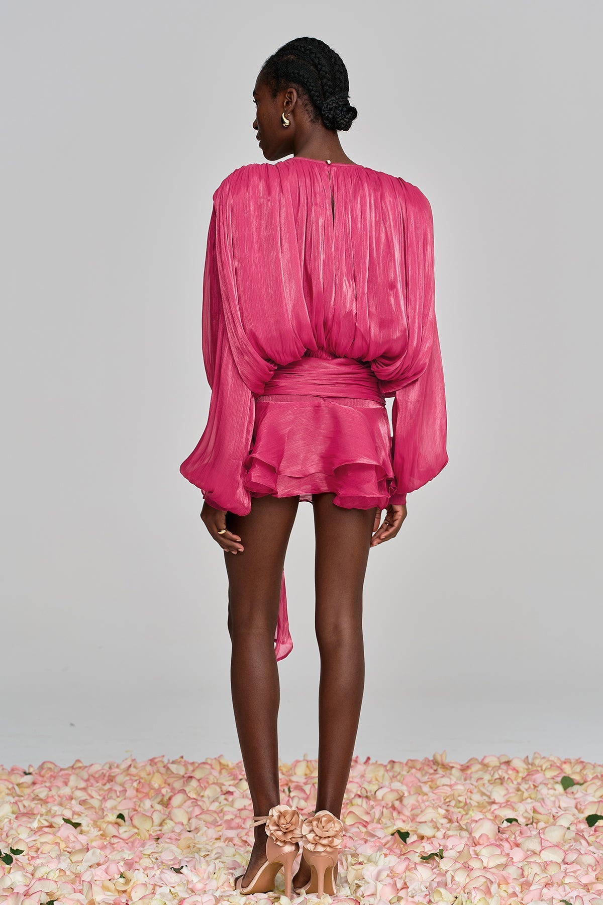 HERMOSA BALLOON SLEEVE RUFFLE MINI DRESS FOR PARTY