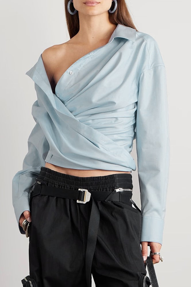AmiraAsymmetricShirt_7 AMIRA ASYMMETRIC TOP, BLUE, OFFICE WEAR, MODERN SILHOUETTE