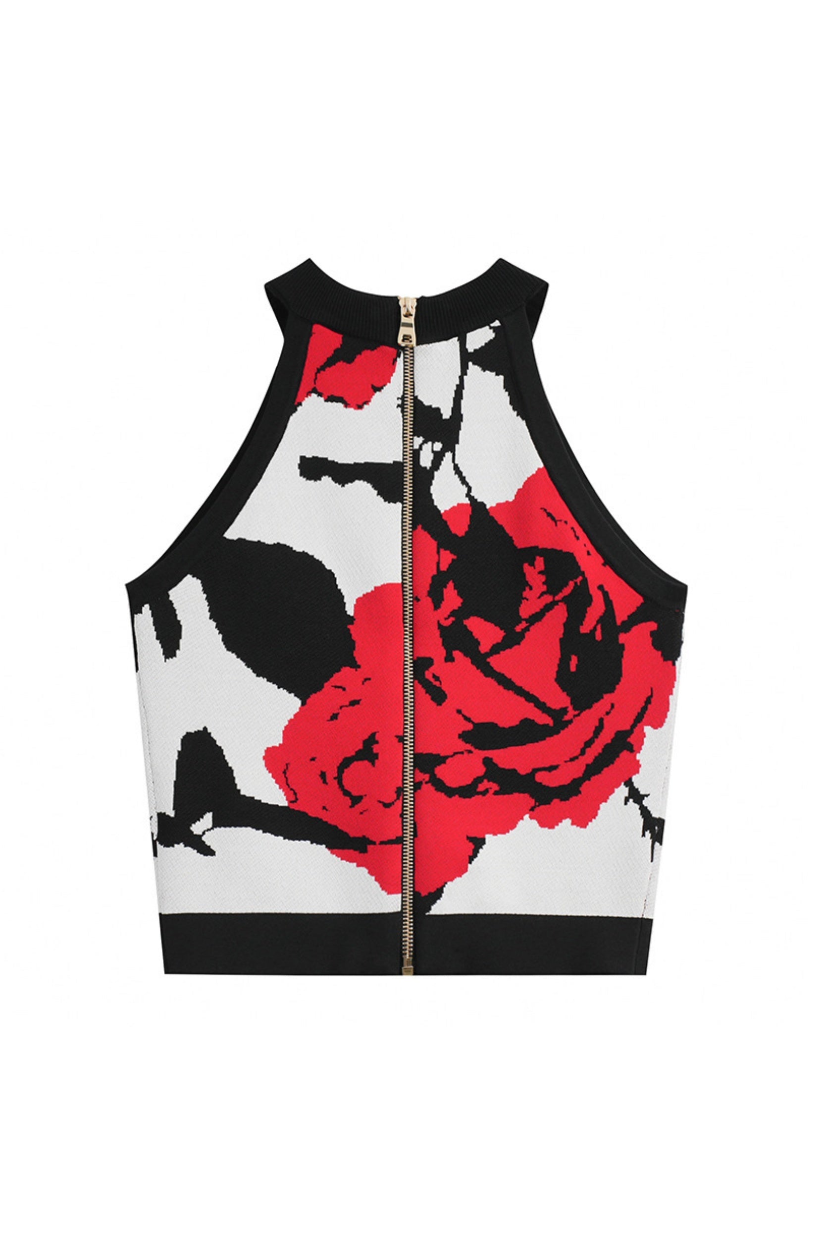 AMIYA ROSE JACQUARD HALTER TOP FOR PARTY