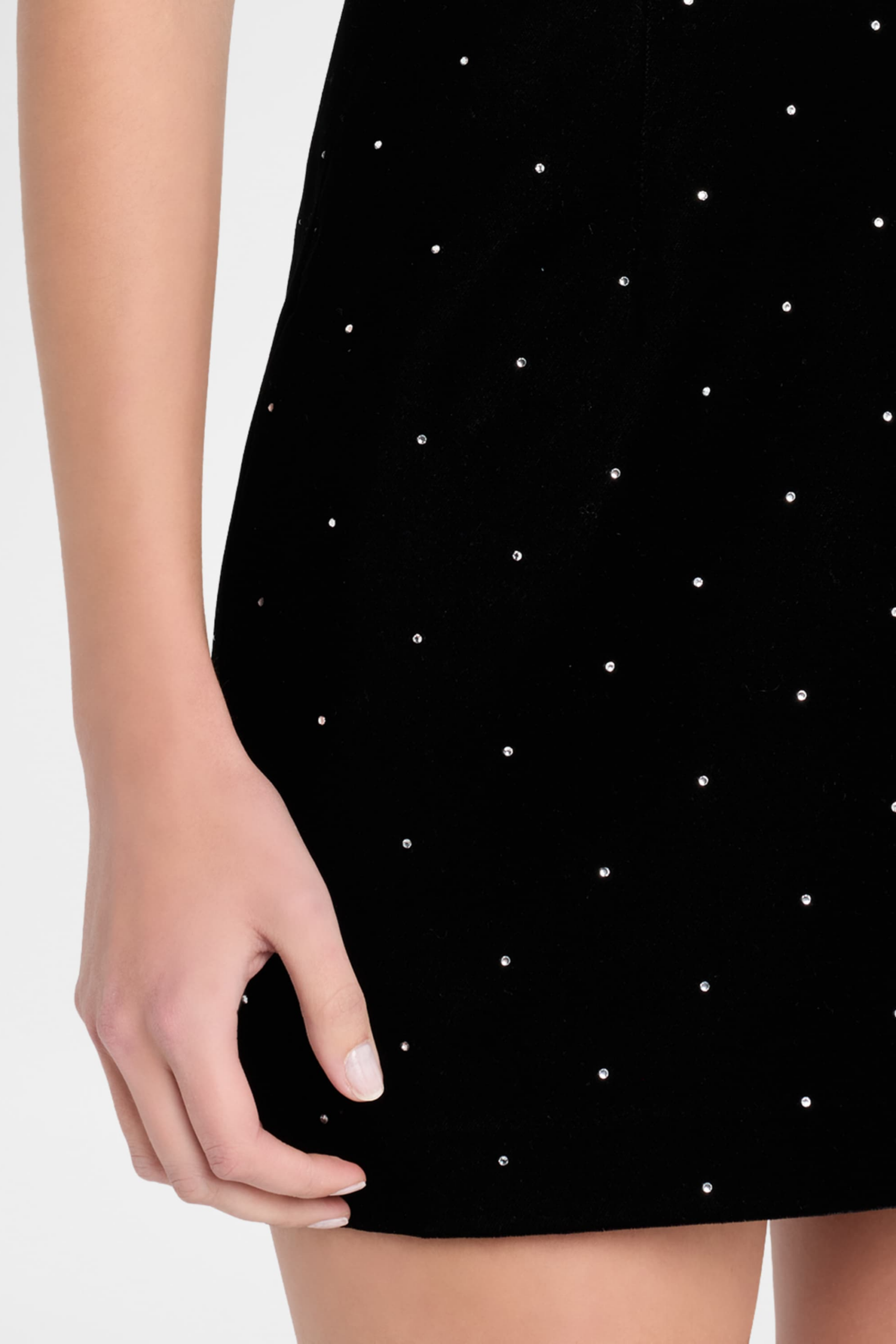 ANAIS VELVET HALTER BOW MINI DRESS