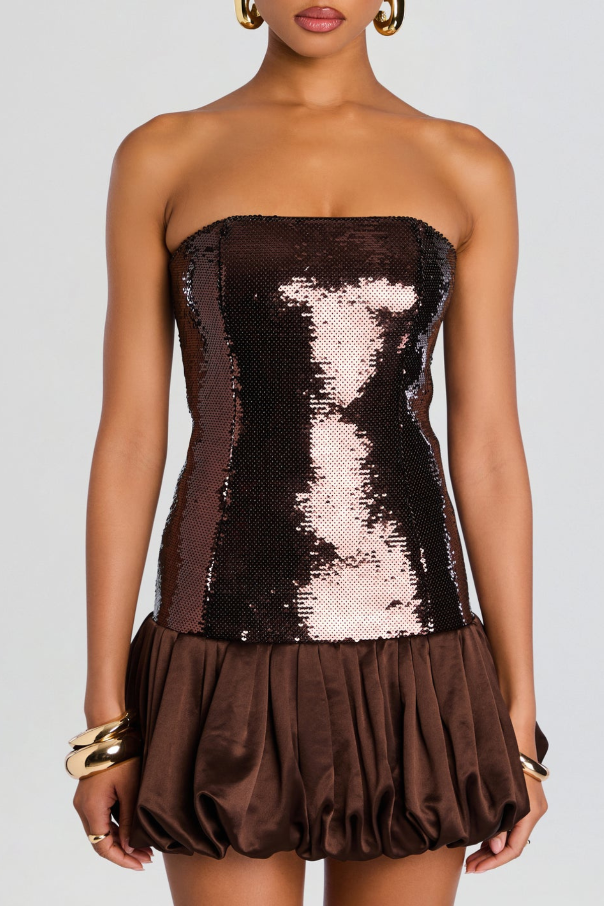 ANATOLE SEQUIN STRAPLESS MINI DRESS FOR PARTY NIGHT
