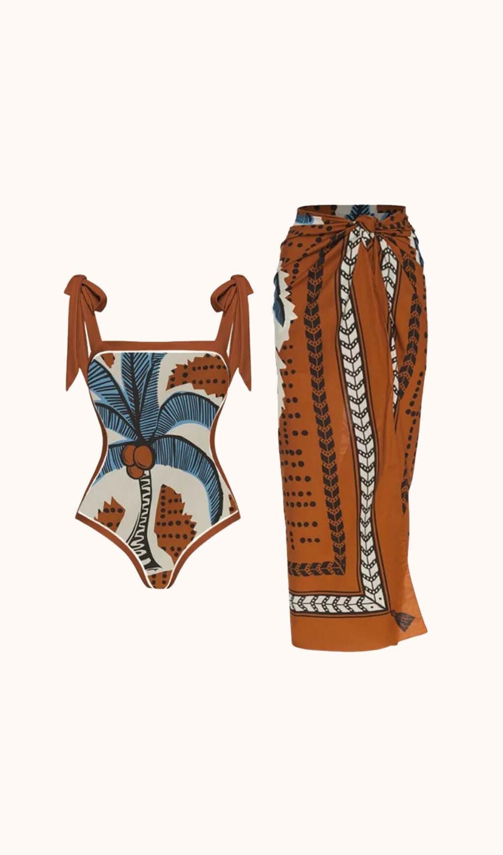 ANNAKA PRINTED BIKINI SET VACATION BEACHWEAR