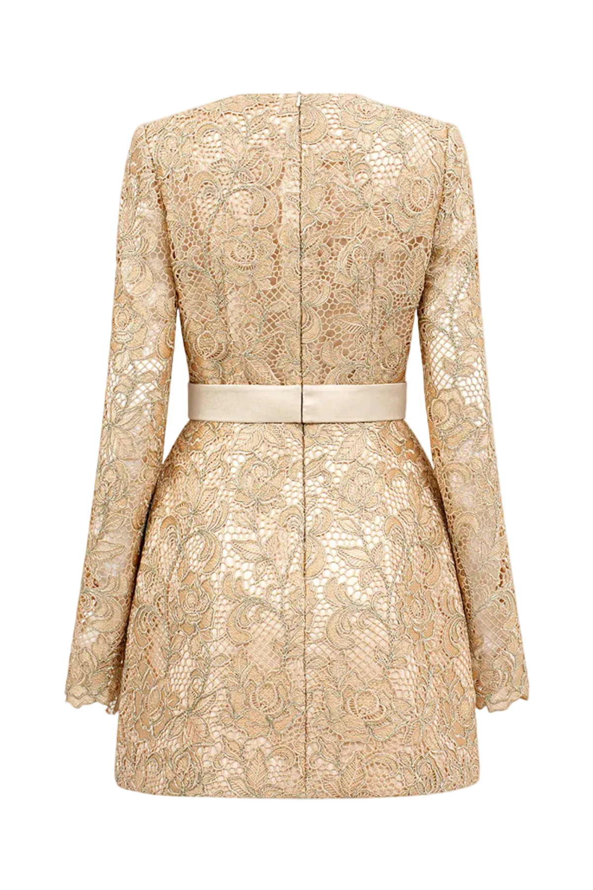 ANSLIE LACE BELTED MINI DRESS FOR WEDDING GUEST