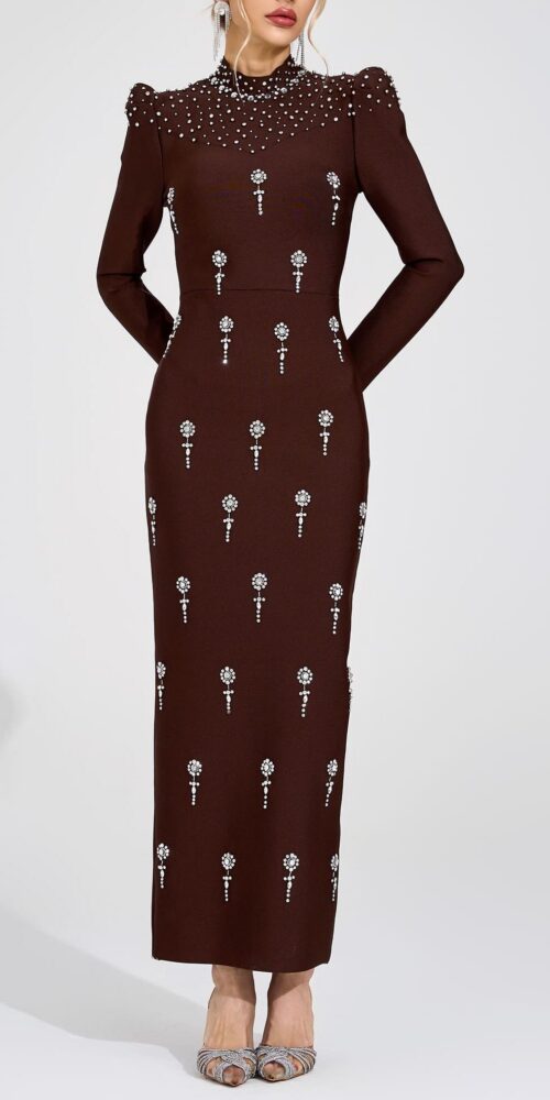 tammy Brown rhinestone embellished Bandage Maxi Dress tammy Brown rhinestone embellished Bandage Maxi Dress