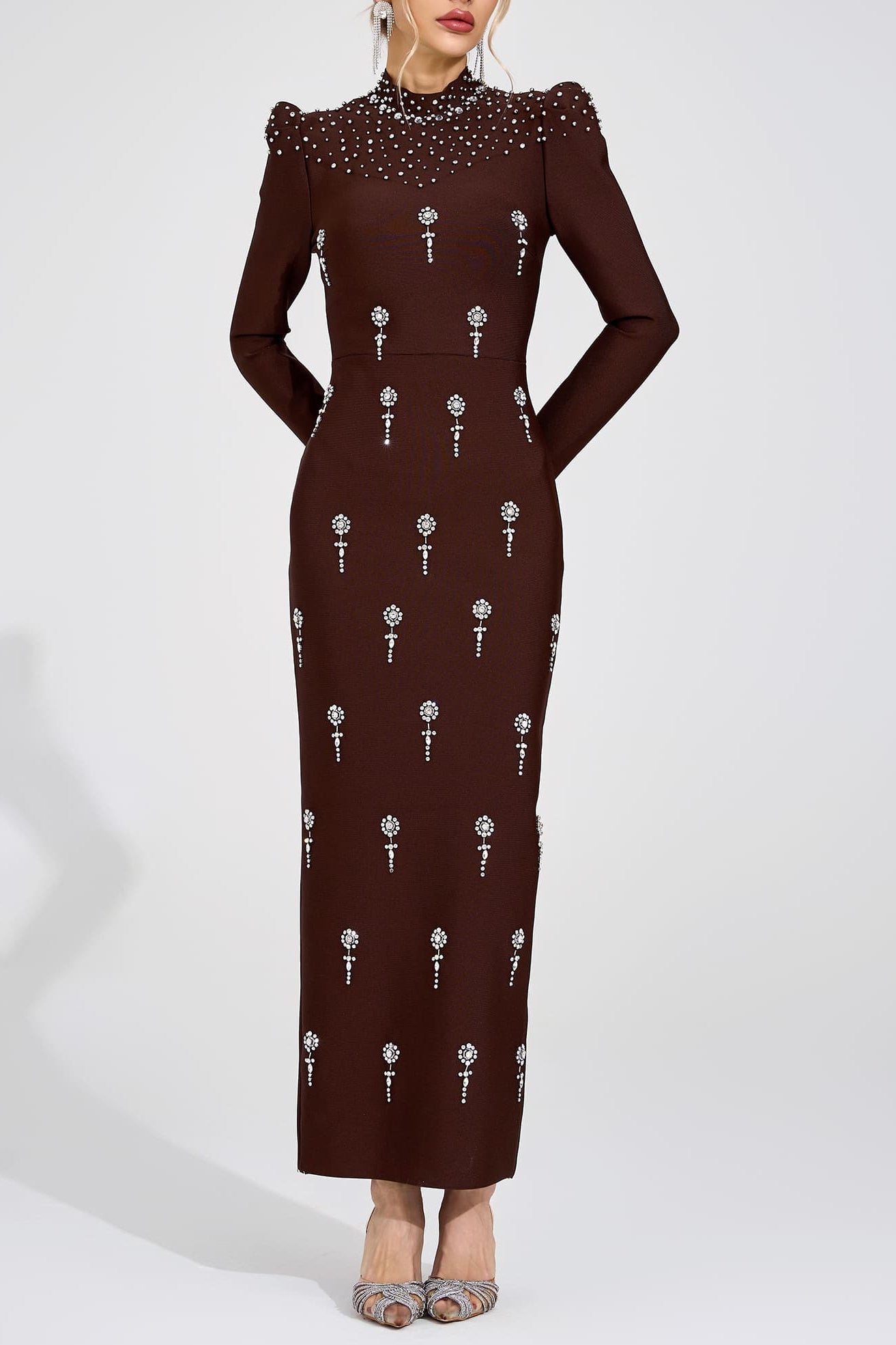 tammy Brown rhinestone embellished Bandage Maxi Dress