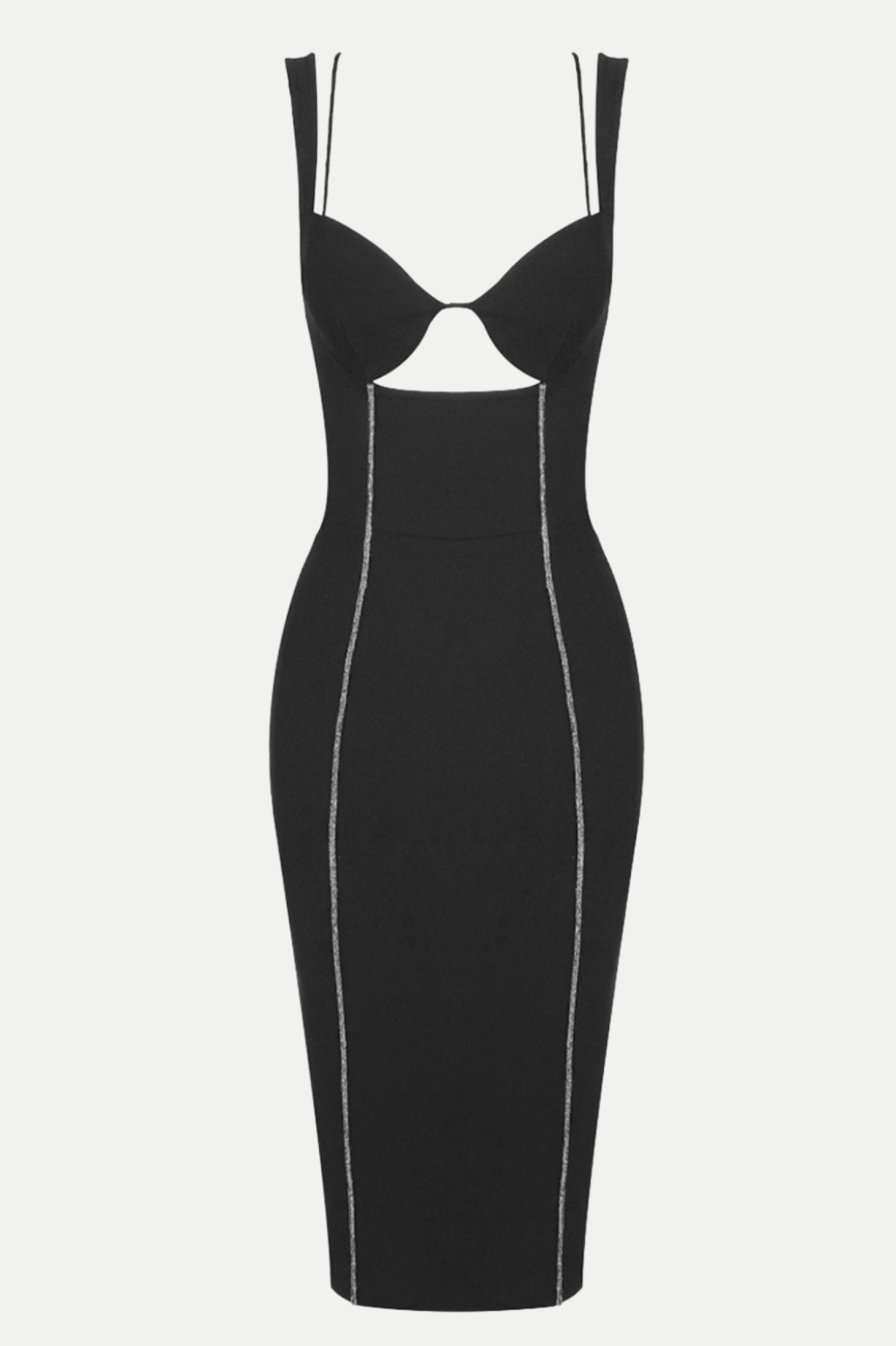 ARTEMIS SPARKLY CUTOUT MIDI BANDAGE DRESS