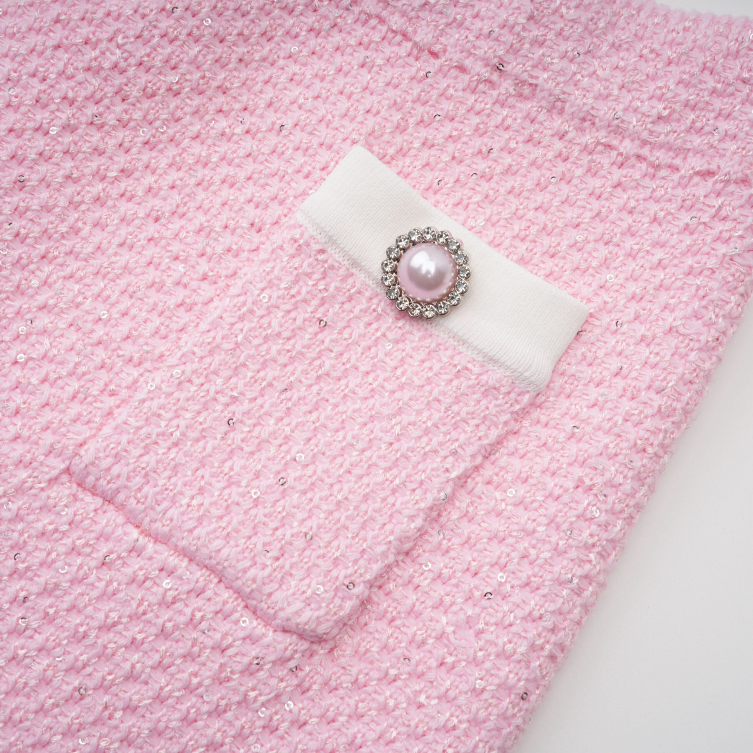 SHIRLEY SEQUINED KNIT SET, PINK COCKTAIL PARTY