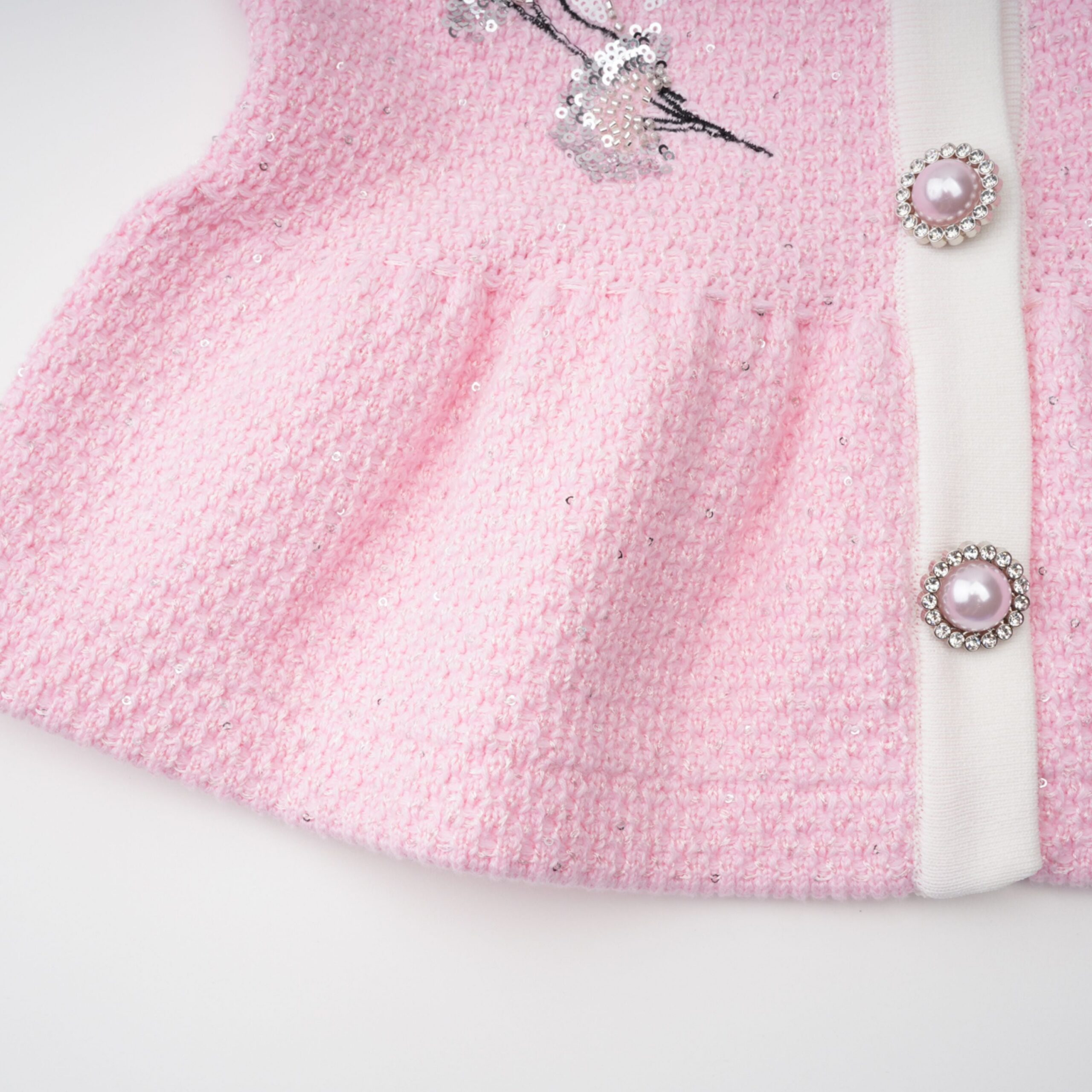 SHIRLEY SEQUINED KNIT SET, PINK COCKTAIL PARTY