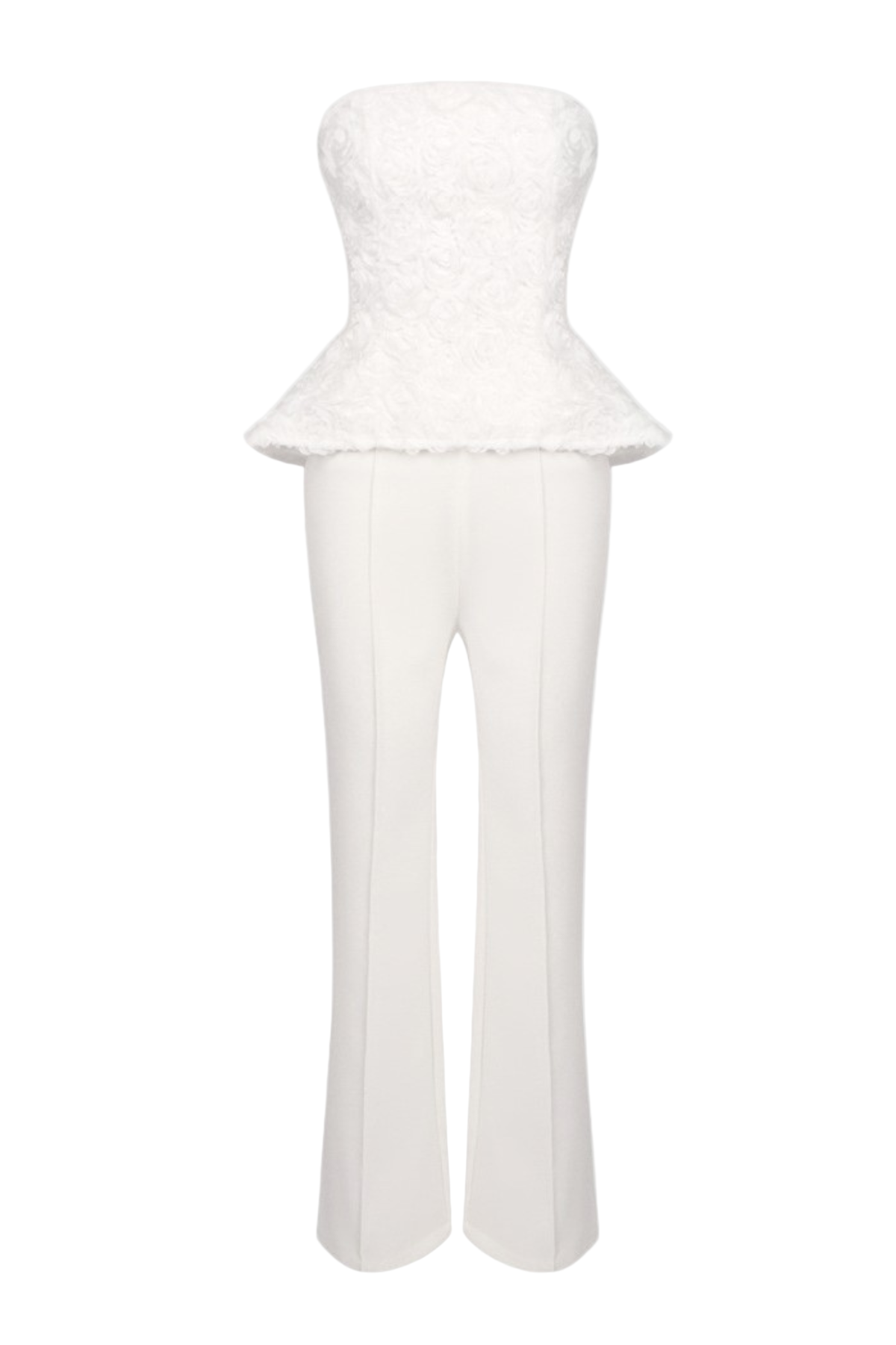 AshuraFloralCorset_PantsSet_6 GEORGIA 3D FLOWER TOP & PANTS SET WHITE WEDDING GUEST