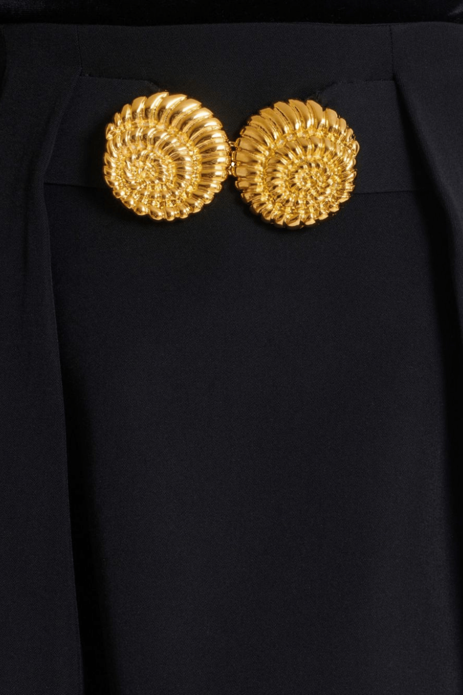 ASINA GOLD BUTTON MINI SKIRT - BLACK PARTY WEAR