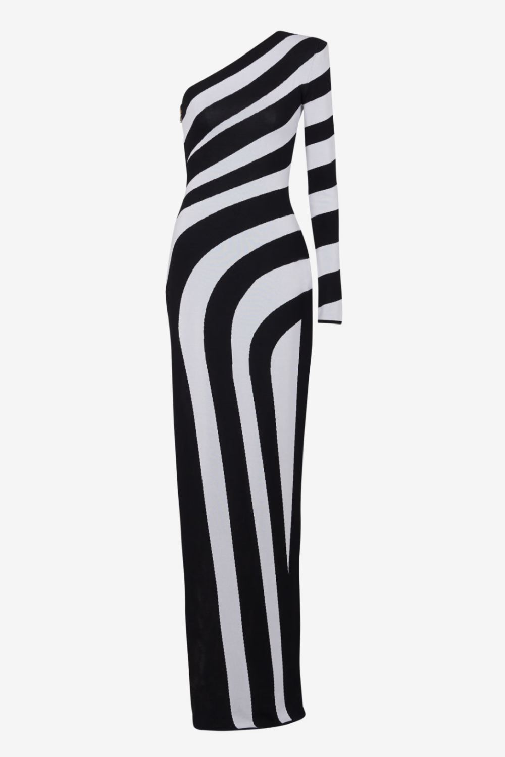 ASTRID STRIPE ASYMMETRICAL MAXI BANDAGE DRESS