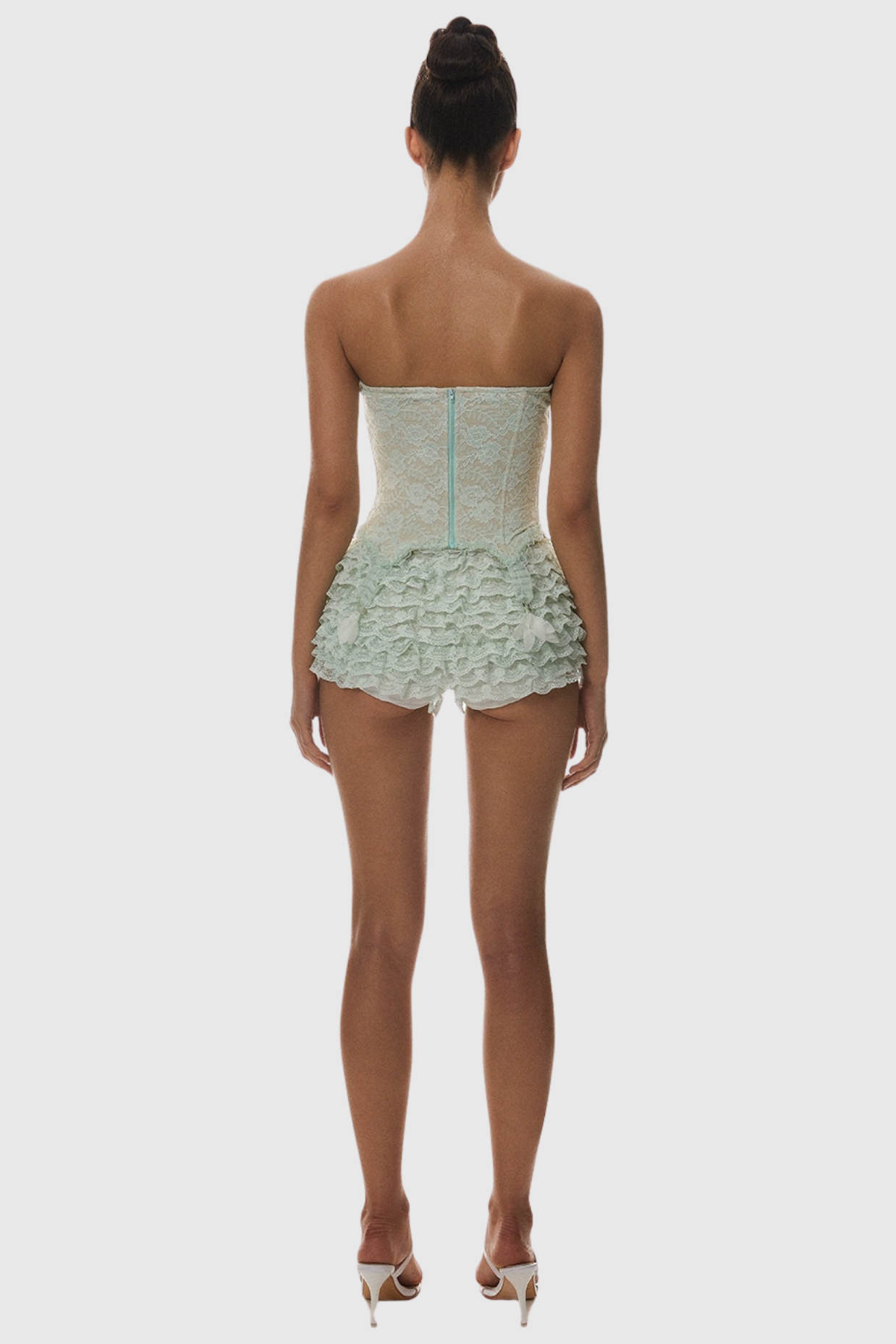 ATICI GREEN LACE STRAPLESS CORSET BODYCON