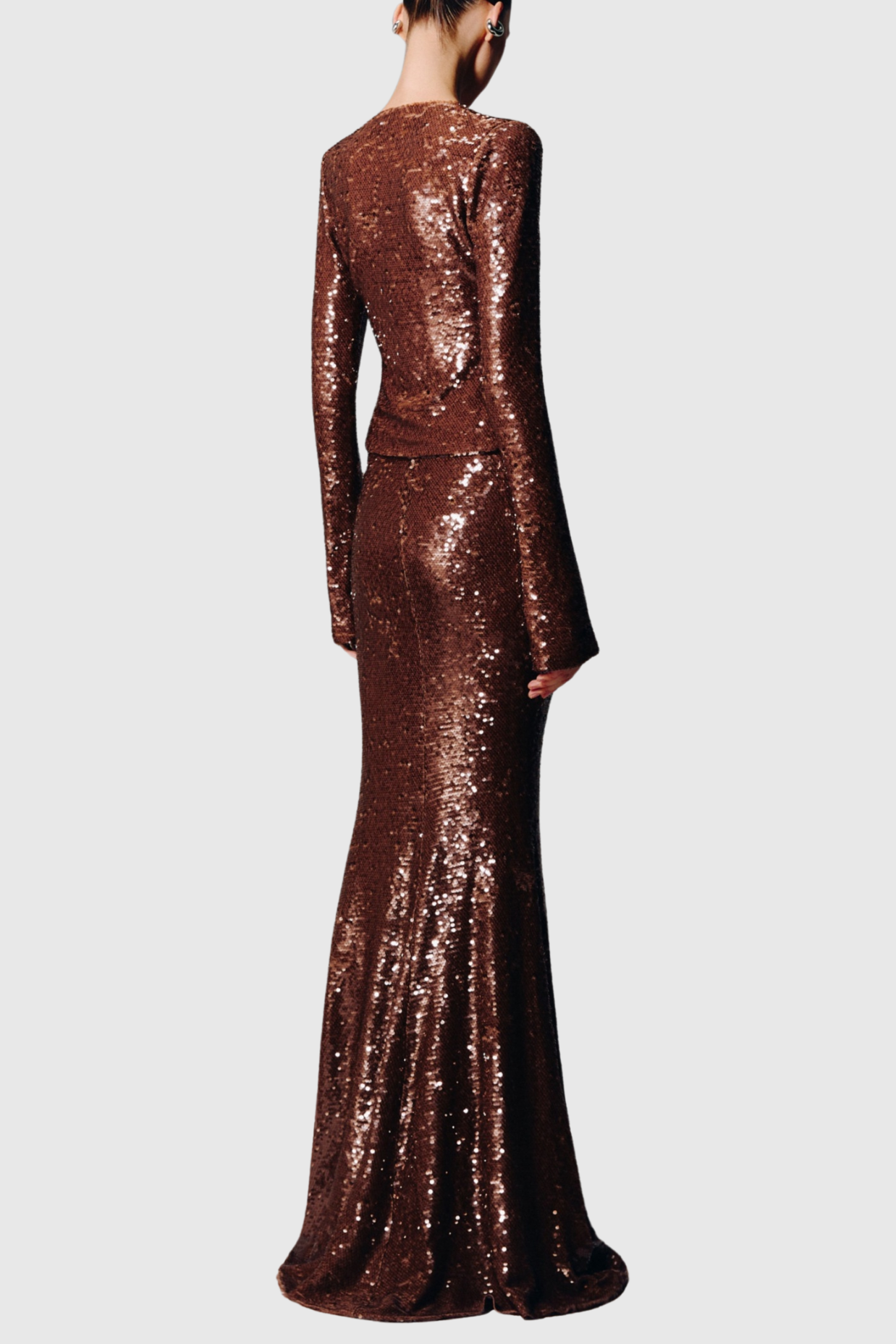 AUBELIN SEQUIN TWO PIECE SET BROWN PARTY