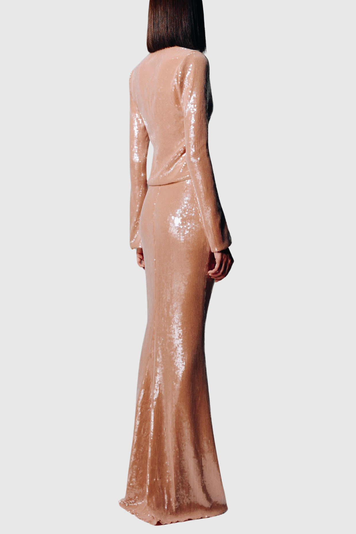 GLITTER SEQUIN TWO PIECE SET - NUDE COORD FOR PARTY