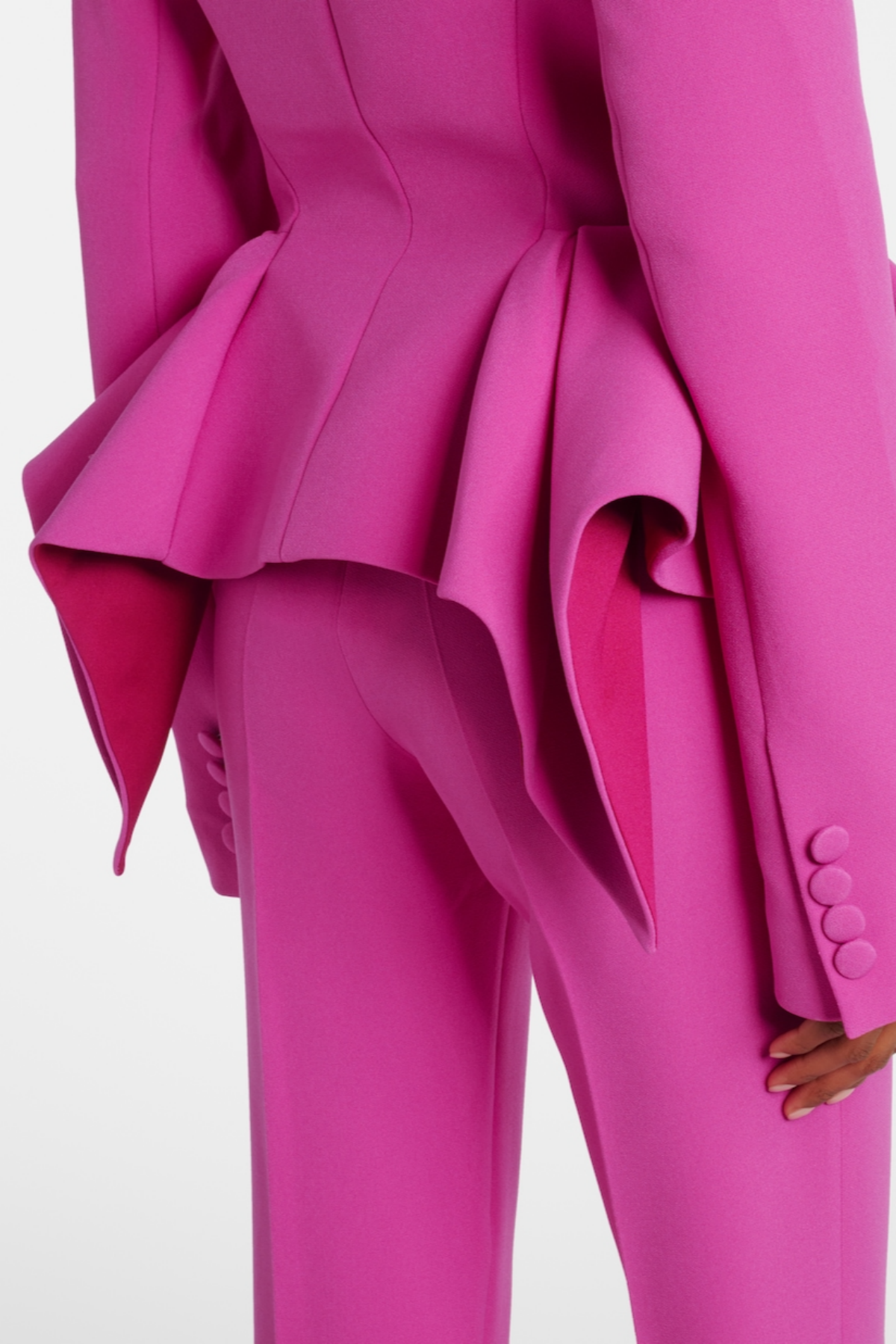 AUDITH RUFFLED BLAZER SET - PINK PARTY SUIT