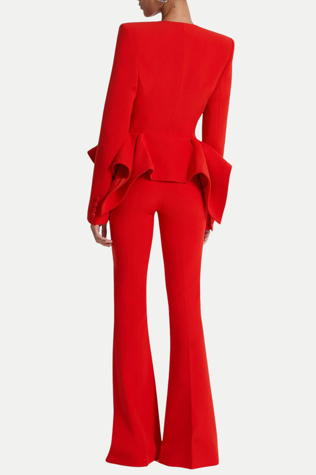 AUDITH RUFFLED BLAZER SET FOR WEDDING GUEST