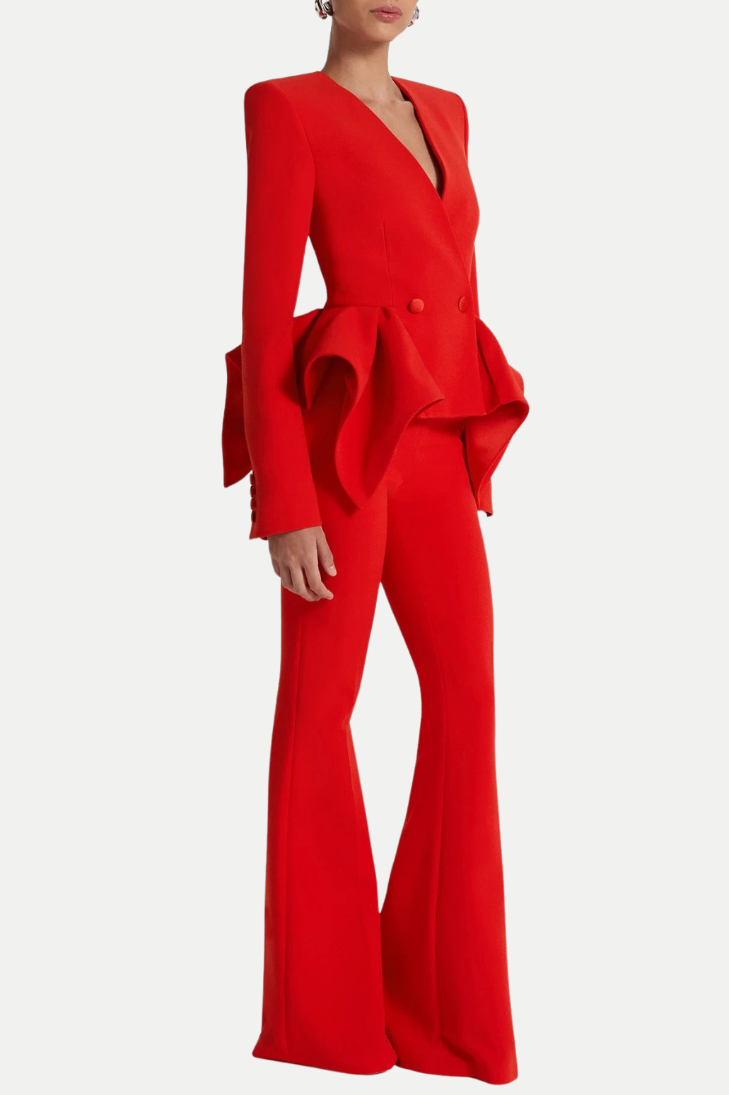 AUDITH RUFFLED BLAZER SET FOR WEDDING GUEST