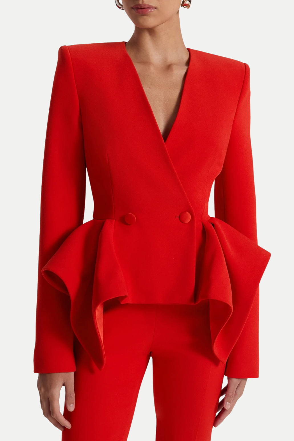 AUDITH RUFFLED BLAZER SET FOR WEDDING GUEST