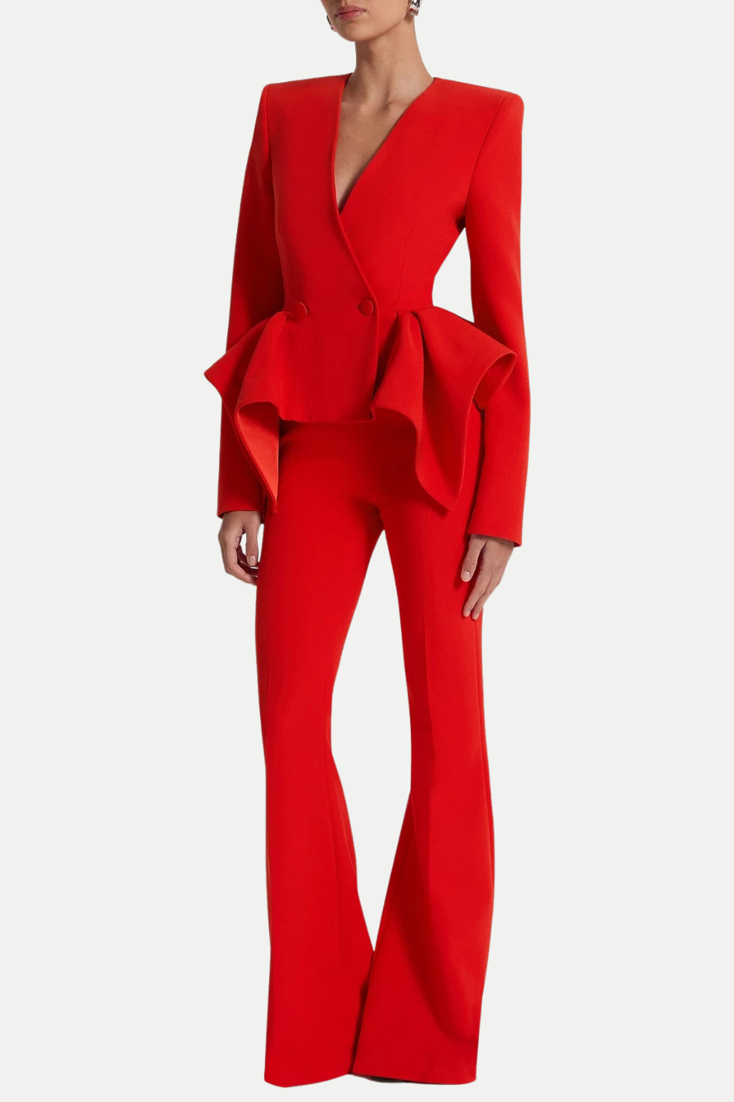 AUDITH RUFFLED BLAZER SET FOR WEDDING GUEST