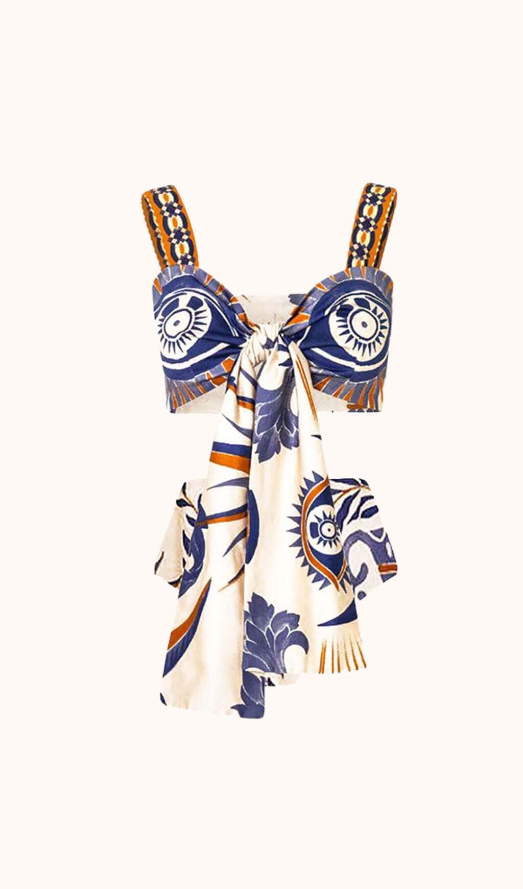 AUGUSTA PRINTED BIKINI SET - V-NECK HIGH-WAIST BEACHWEAR