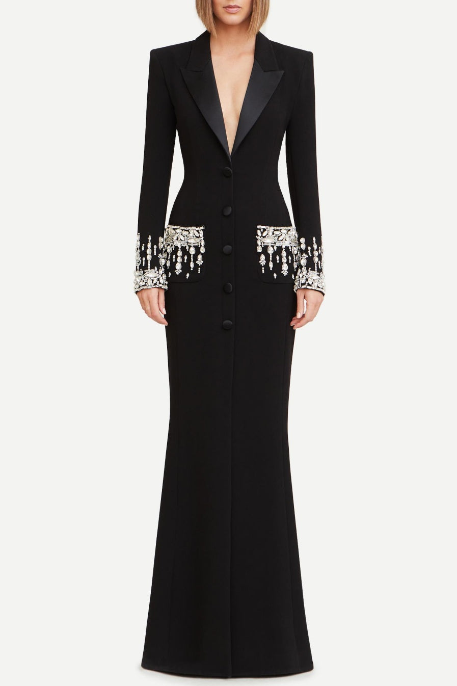 AuroraCrystalEmbellishedBlazerMaxiDress2 AURORA CRYSTAL BLAZER MAXI DRESS FOR EVENING
