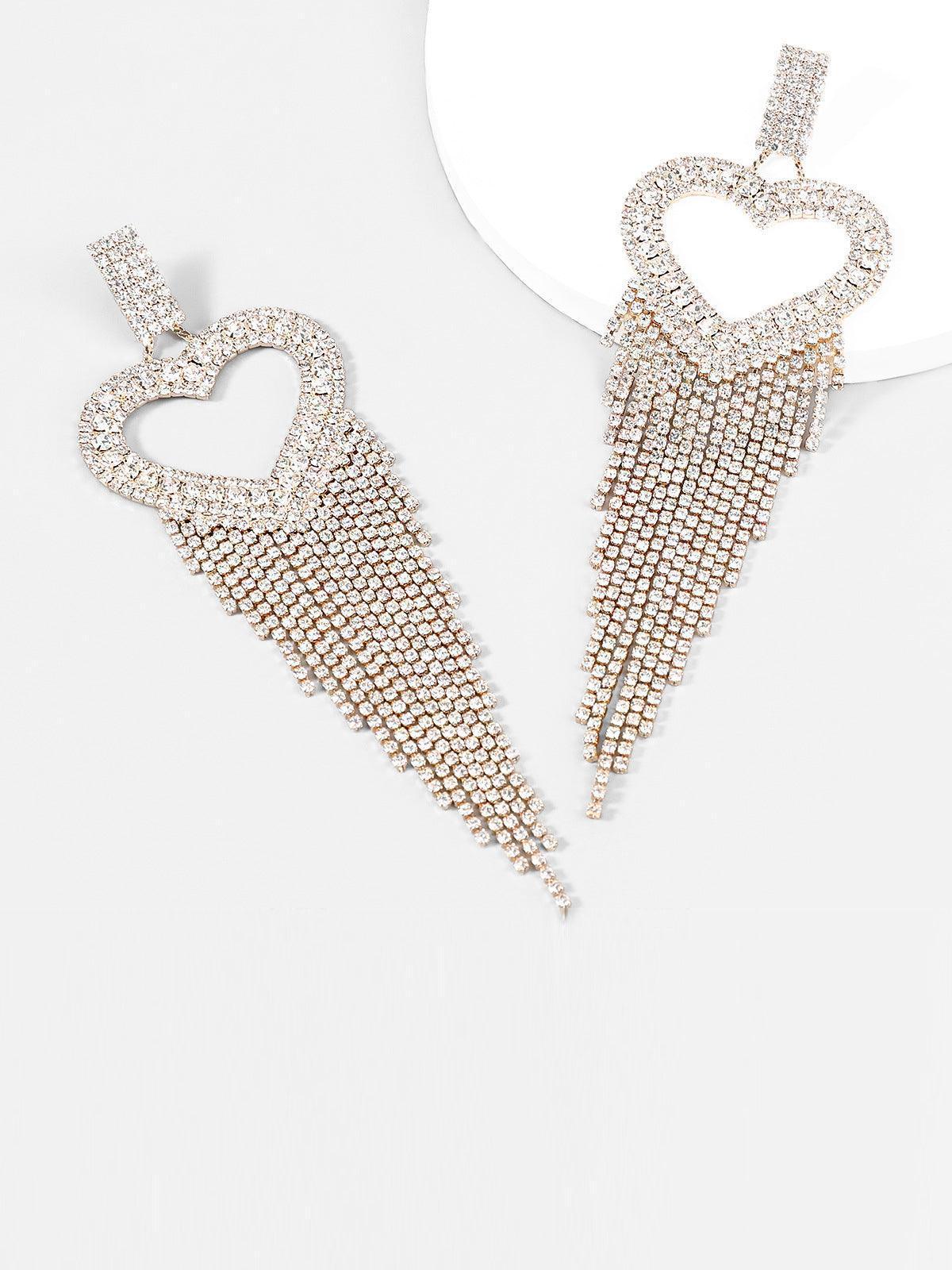RORY HEART TASSEL EARRINGS | GOLD PARTY JEWELRY