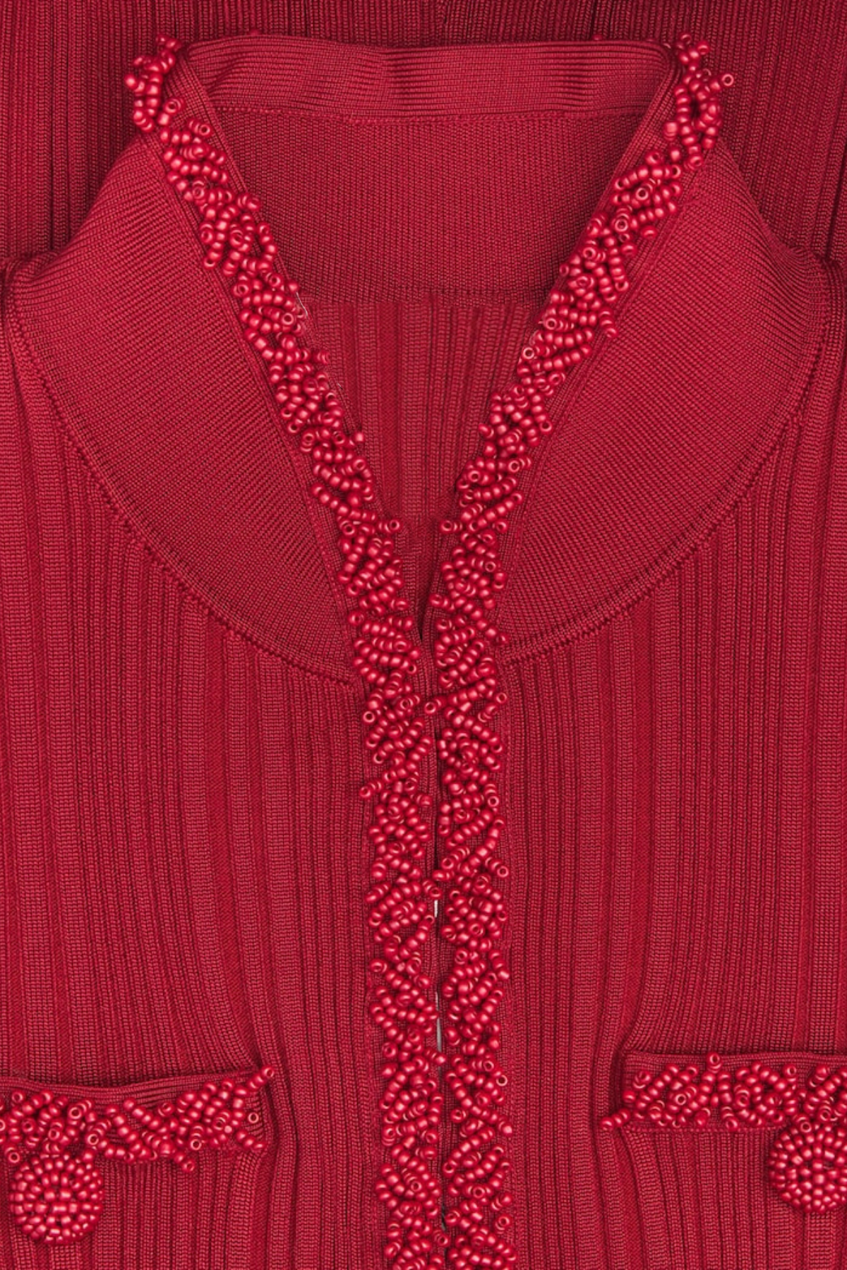 AUSTIO PEARL TRIM KNIT MIDI DRESS FOR EVENTS