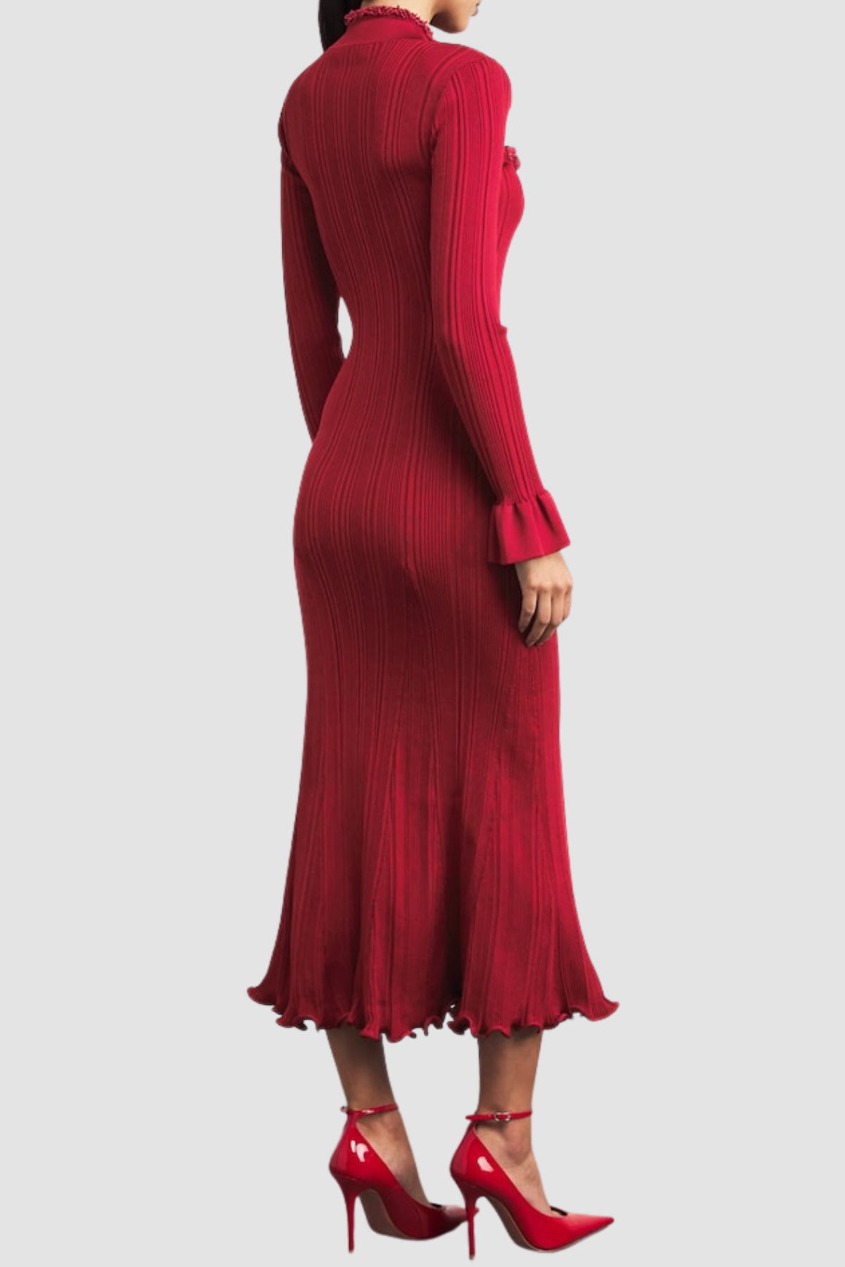 AUSTIO PEARL TRIM KNIT MIDI DRESS FOR EVENTS