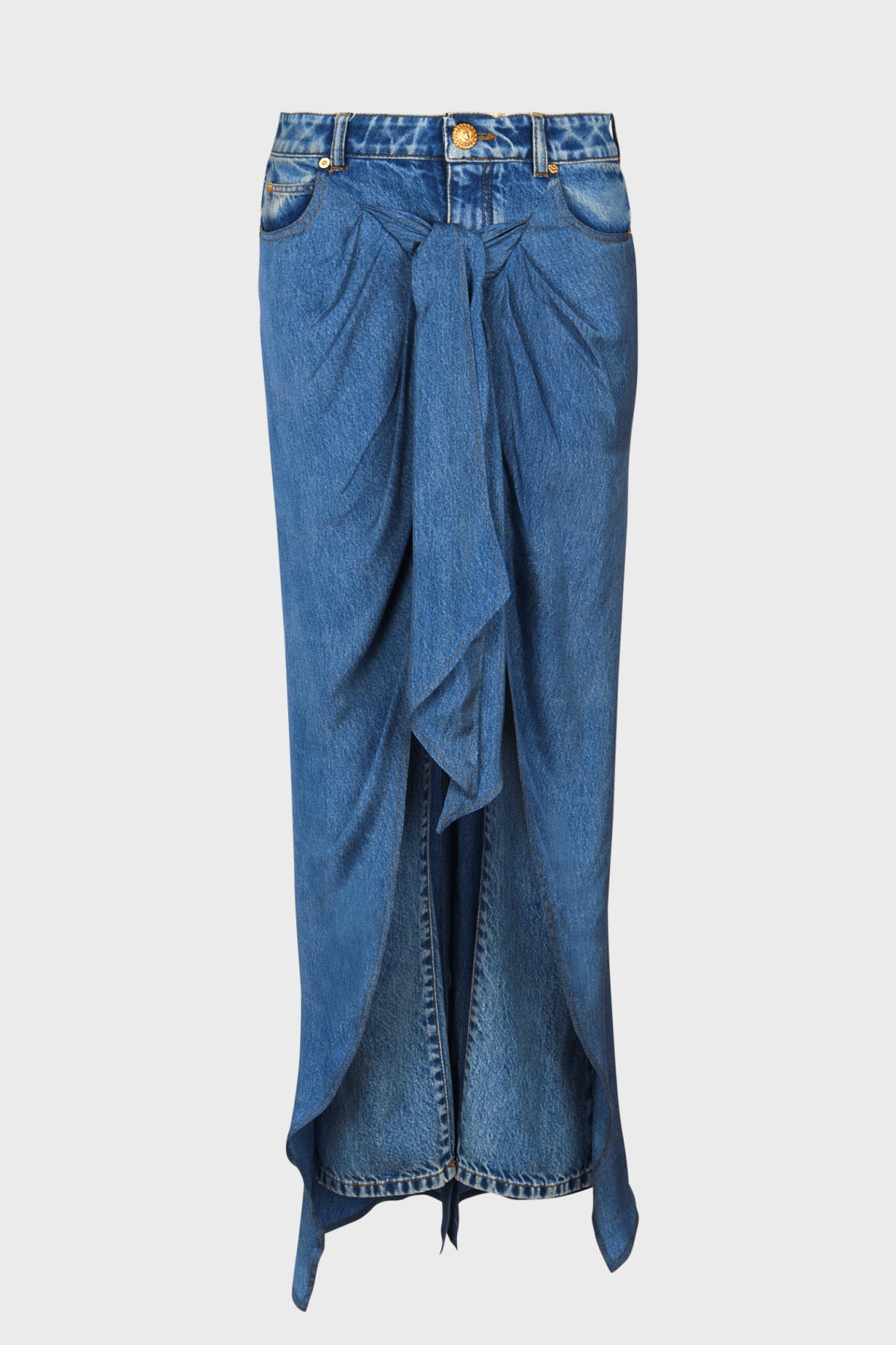 AUSTYN DRAPED SKIRT JEANS, FIGURE-HUGGING STREET STYLE