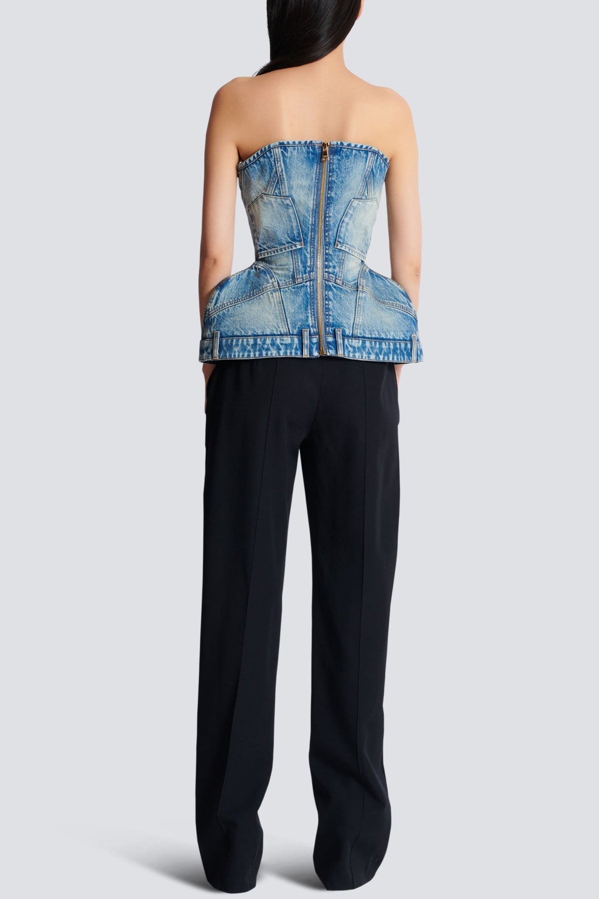 AUSTYN STRUCTURED DENIM CORSET TOP, NIGHT OUT
