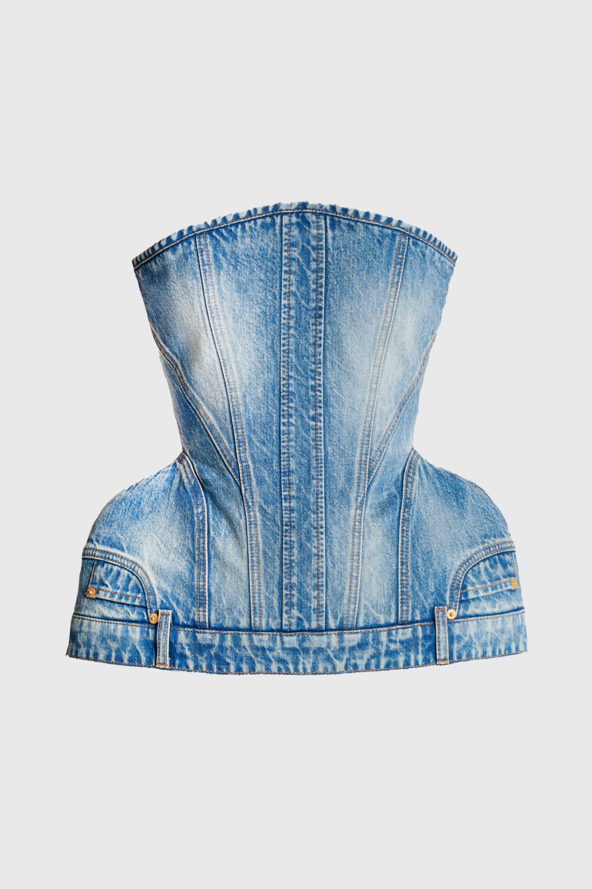 AUSTYN STRUCTURED DENIM CORSET TOP, NIGHT OUT