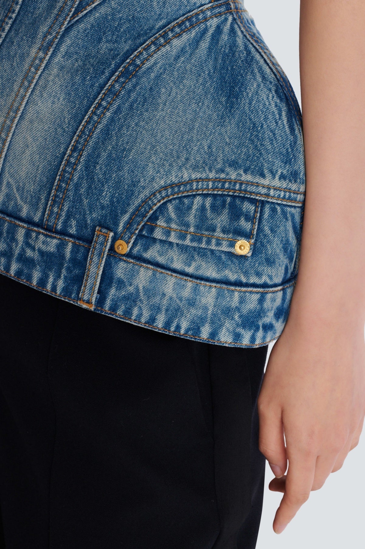 AUSTYN STRUCTURED DENIM CORSET TOP, NIGHT OUT