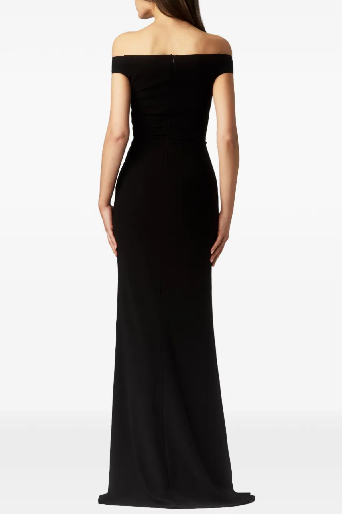 AXELA OFF-SHOULDER SPLIT MAXI DRESS - BLACK
