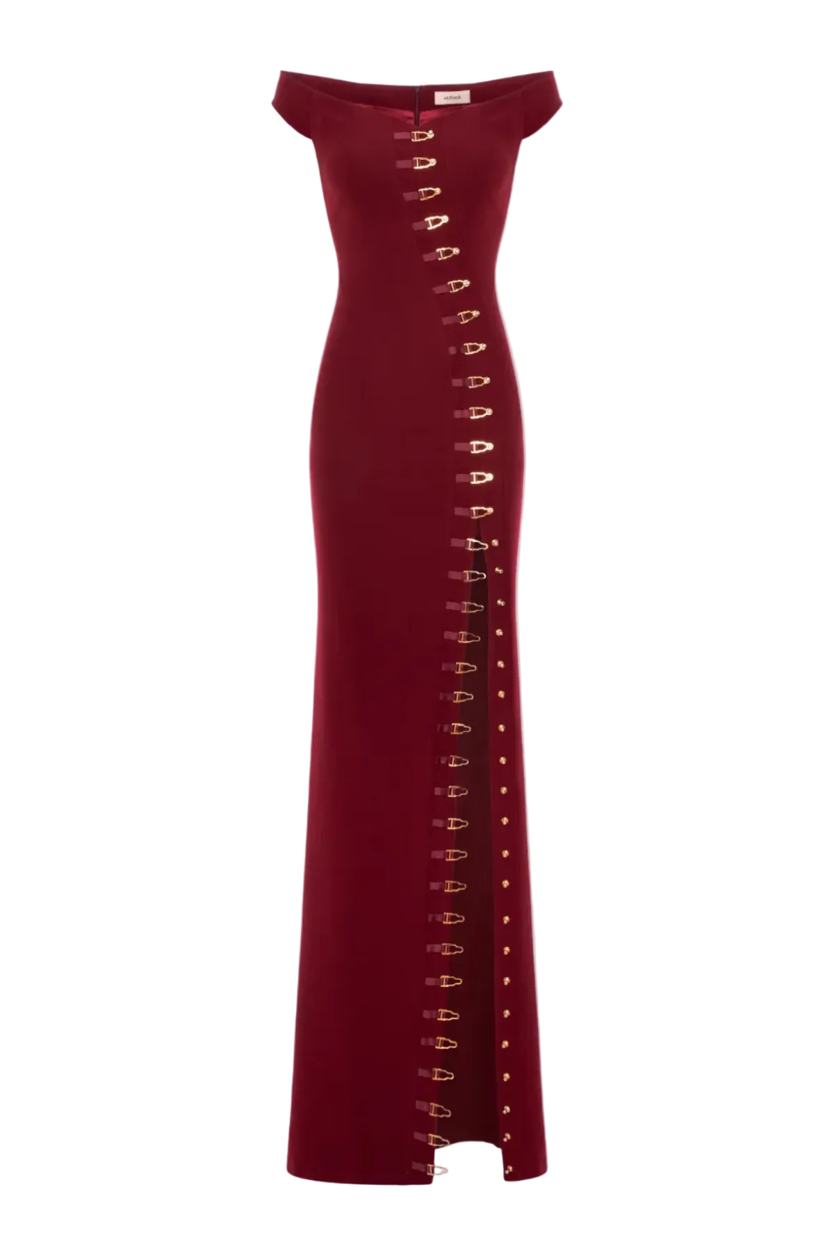 AXELA OFF-SHOULDER SPLIT MAXI DRESS RED