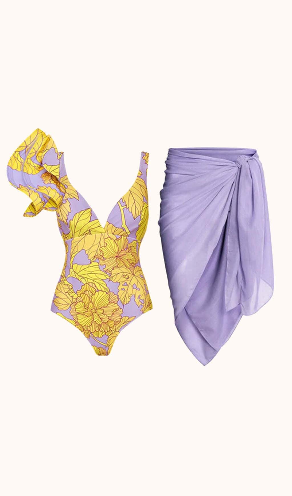AYODELE RUFFLE TWO-PIECE SWIM SET