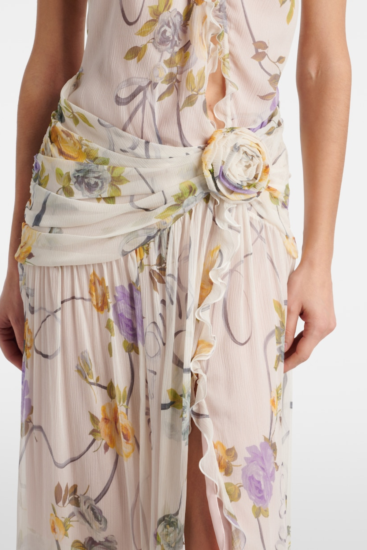 AZRIEL FLORAL ONE SHOULDER MAXI DRESS