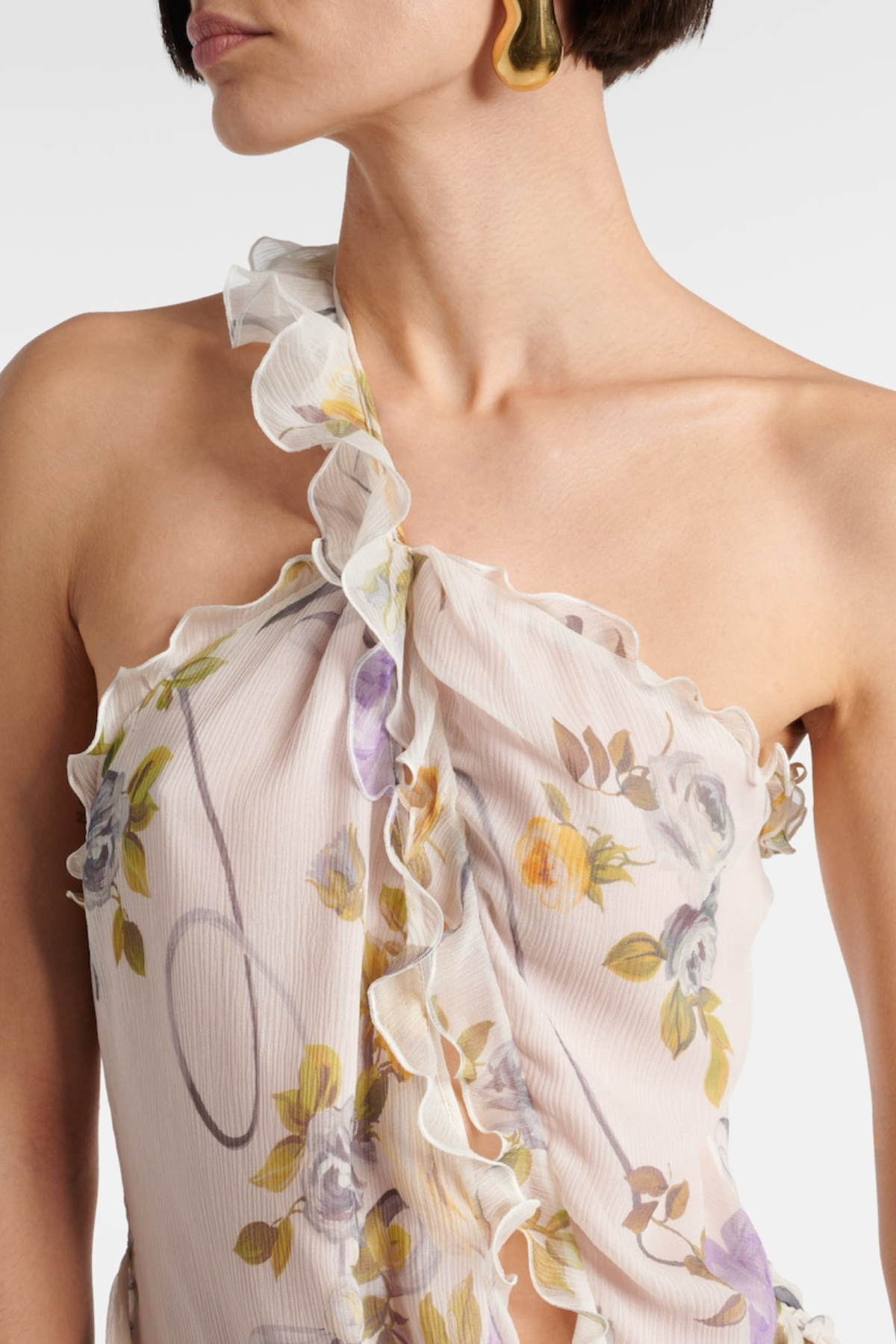 AZRIEL FLORAL ONE SHOULDER MAXI DRESS