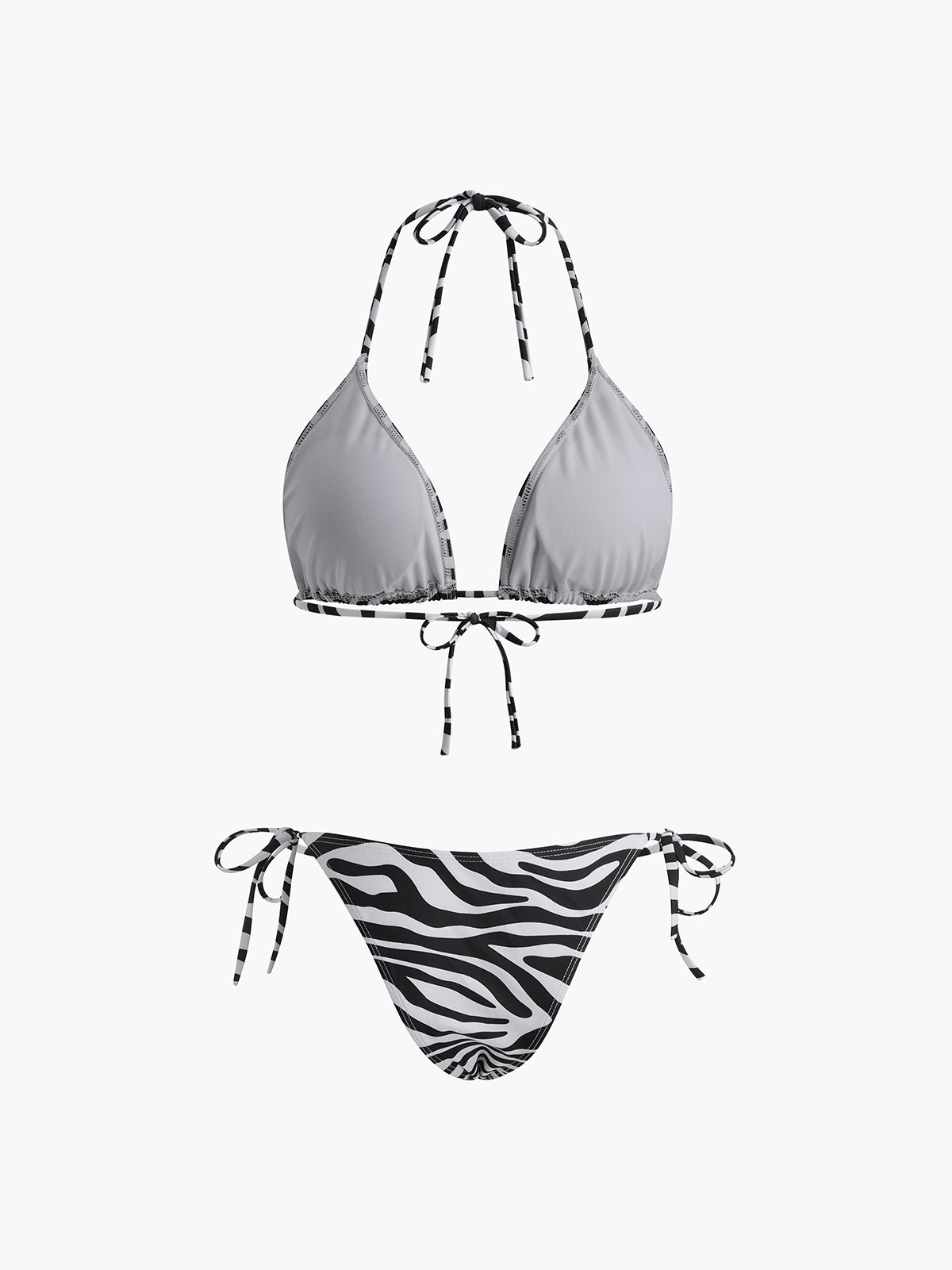 ZEBRA PRINT TRIANGLE BIKINI SET BEACH VACATION