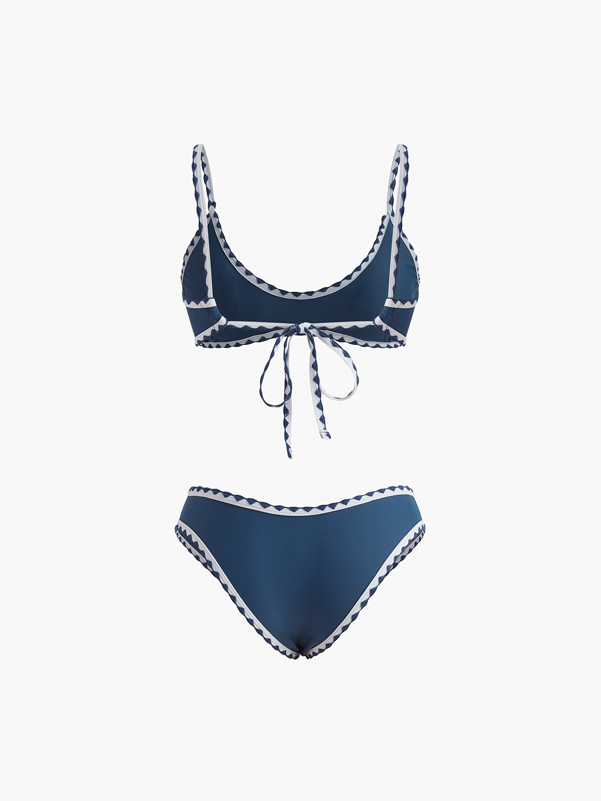 CONTRAST KNOTTED BIKINI SET FOR BEACH