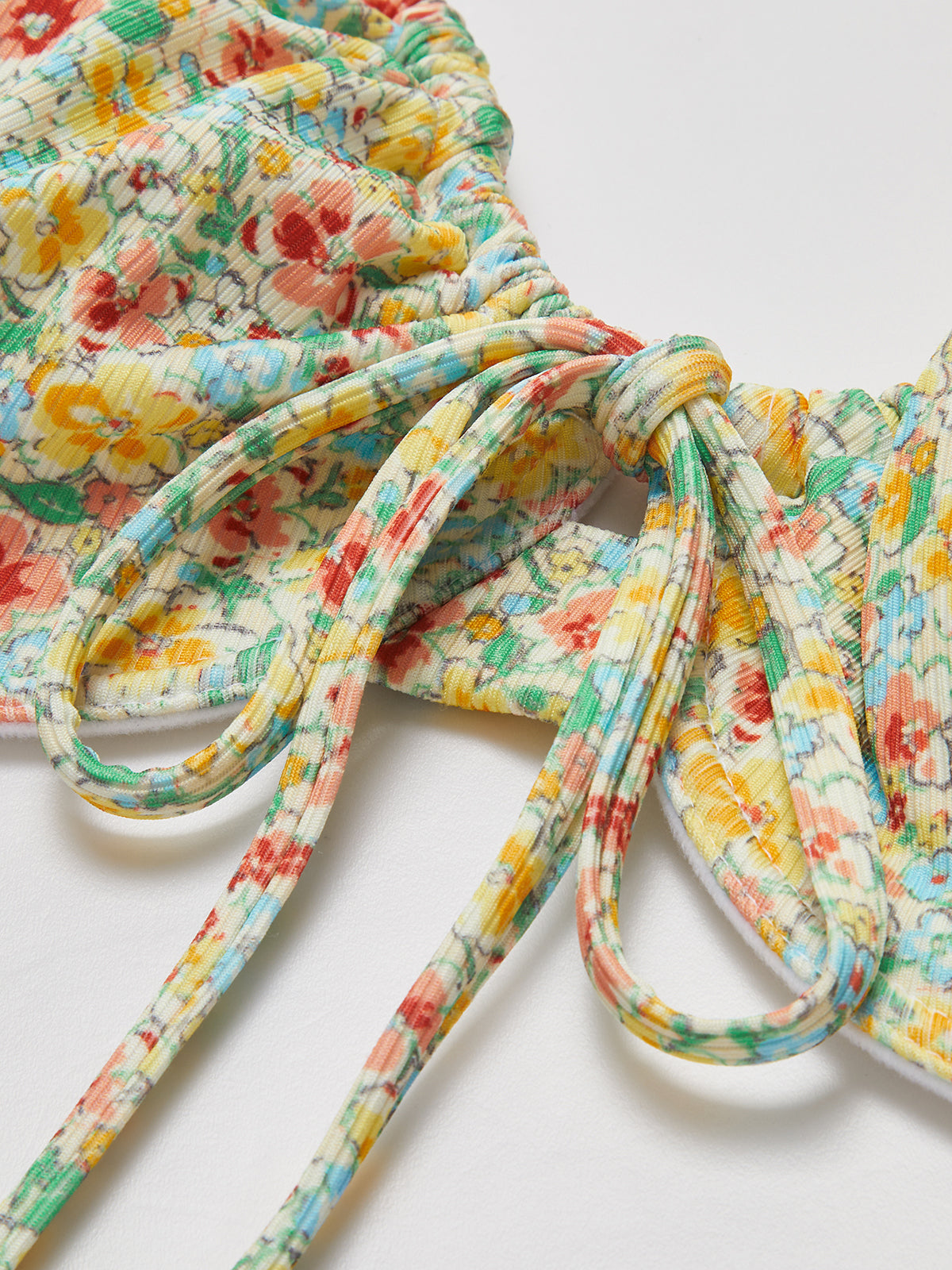 FLORAL TIE-FRONT BIKINI SET FOR VACATION
