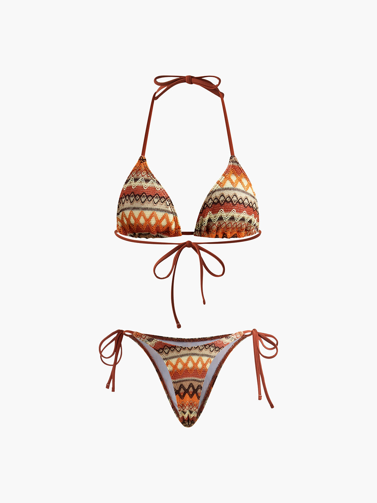 B1719829335162 HALTER KNIT TRIANGLE BIKINI SET – SUMMER VACATION