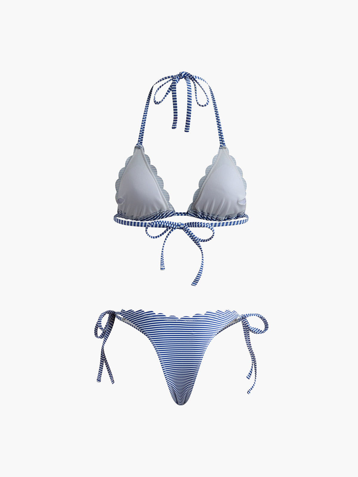HALTER STRIPED PADDED BIKINI SET - BEACH VACATION