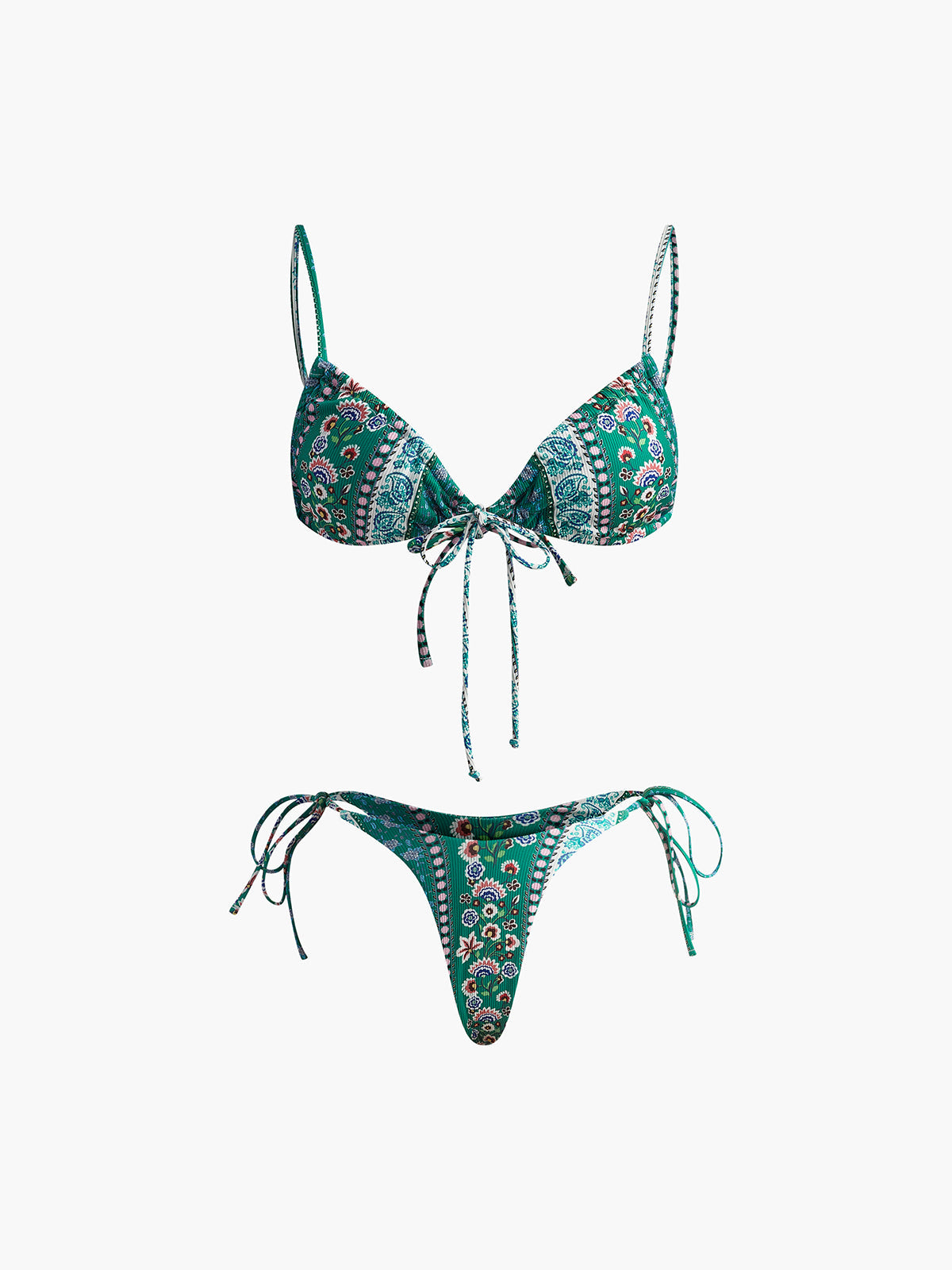 B1722073909334_11554f0f-4156-432b-bfb2-3f68518b9457 FLORAL FRONT TIE BIKINI SET – VACATION BEACHWEAR