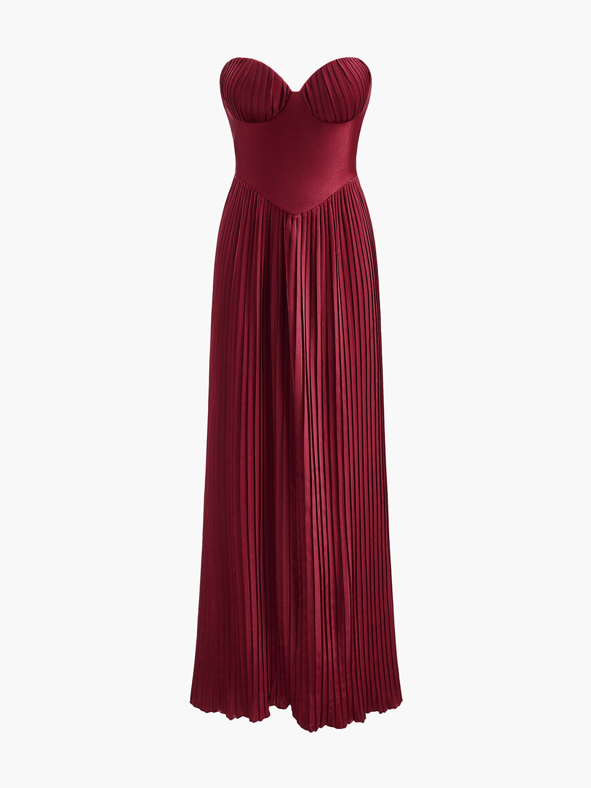 PLEATED SLIM TUBE MAXI DRESS FOR PARTY