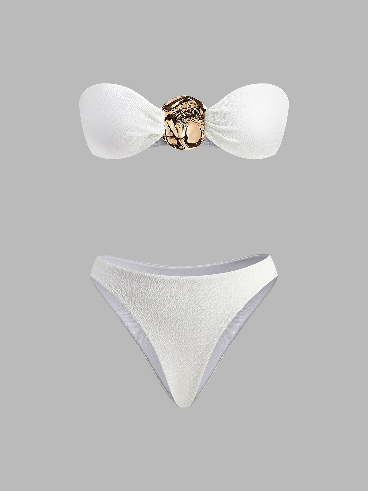 GOLD BIKINI SET WITH BEACH PAREO