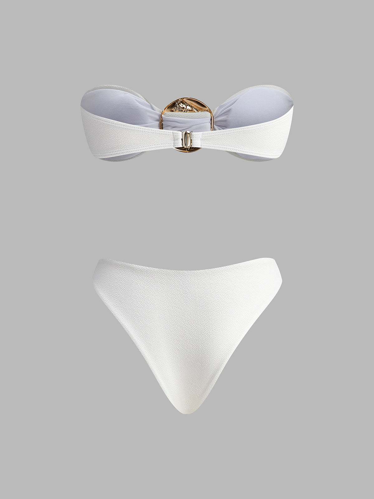GOLD BIKINI SET WITH BEACH PAREO