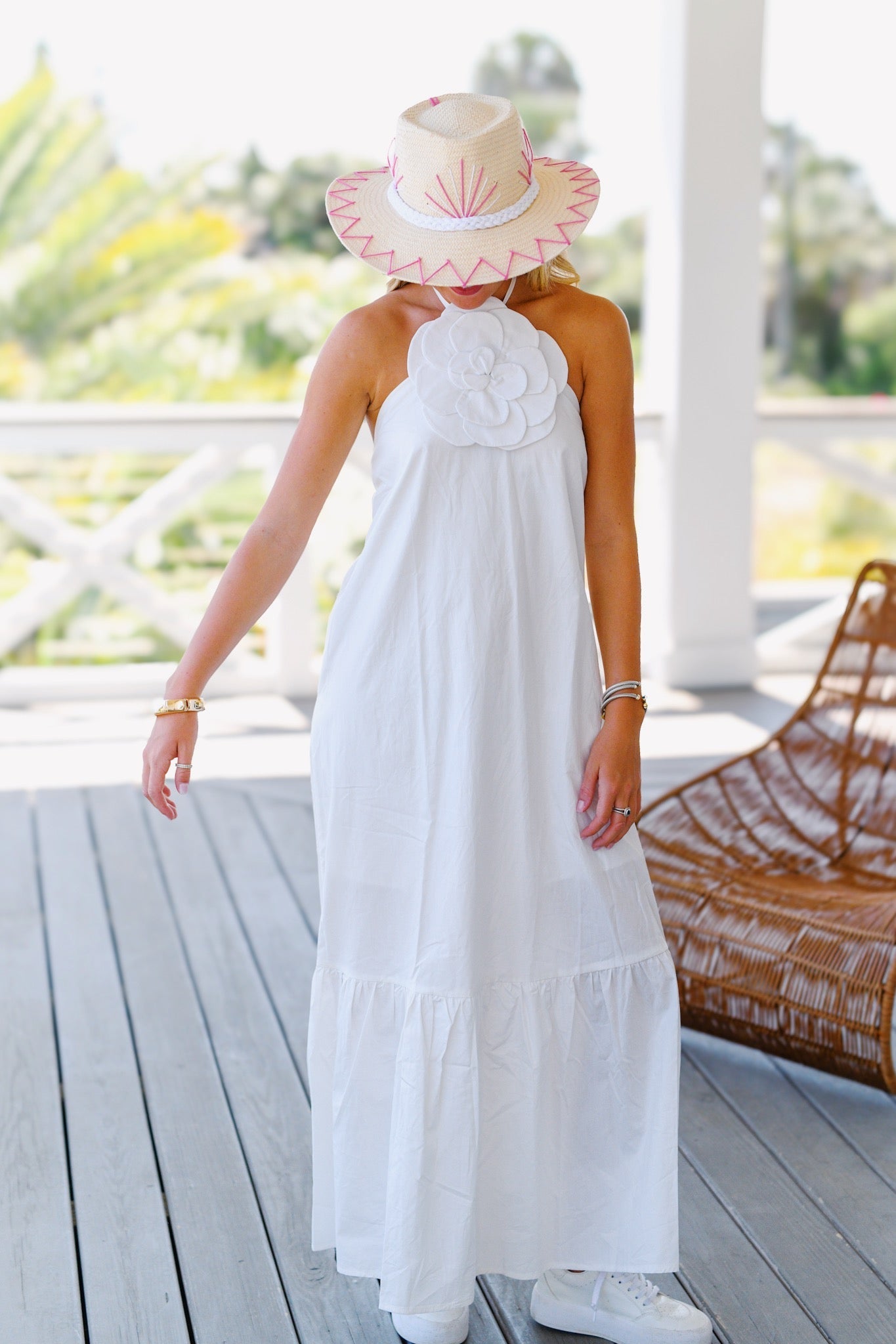 SIDNEY MAXI SUNDRESS FLORAL IVORY SUMMER